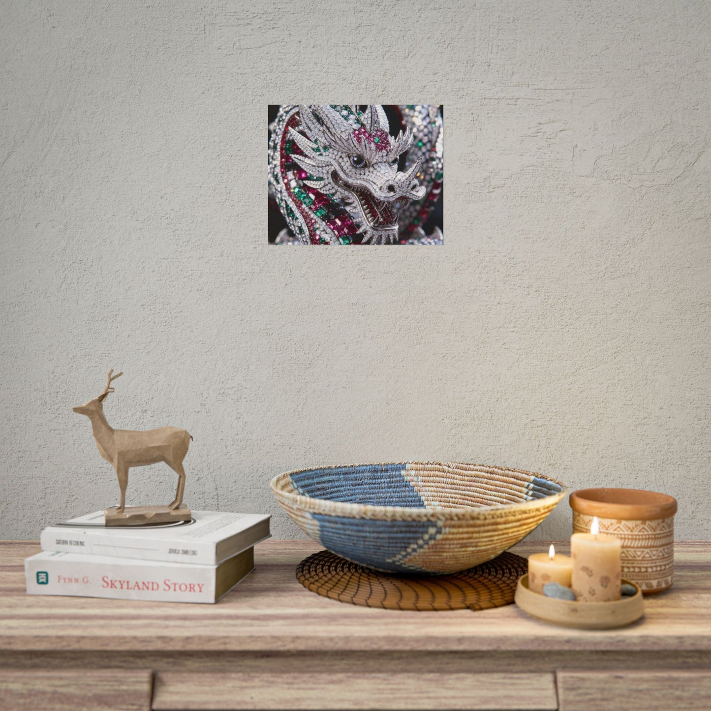 Dragon Jewel Poster — Luxury Gemstone Dragon Wall Art (Rolled Poster)