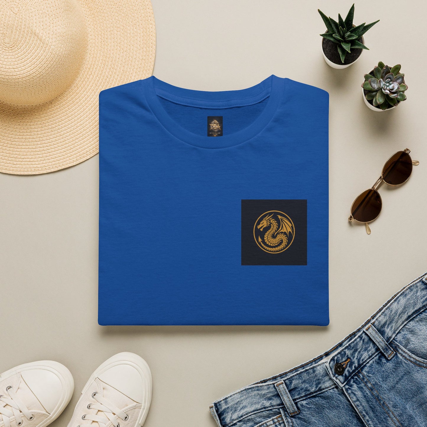 A # 1 Selling Divine Dragon Armor Pocket T-Shirt — Vintage Gold Emblem Tee