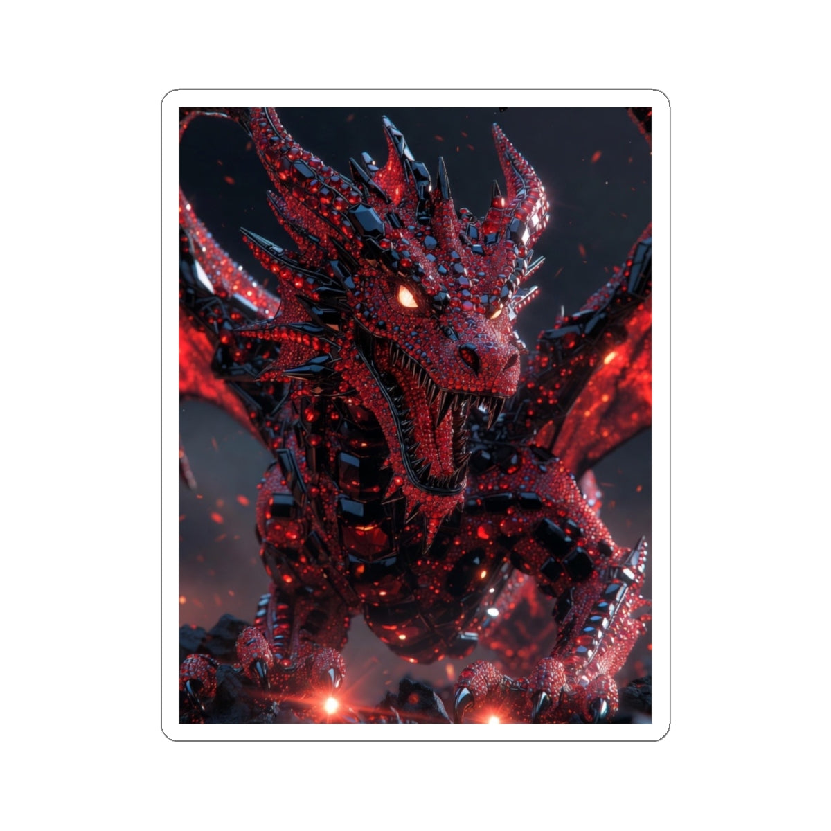A red dragon Kiss-Cut Sticker