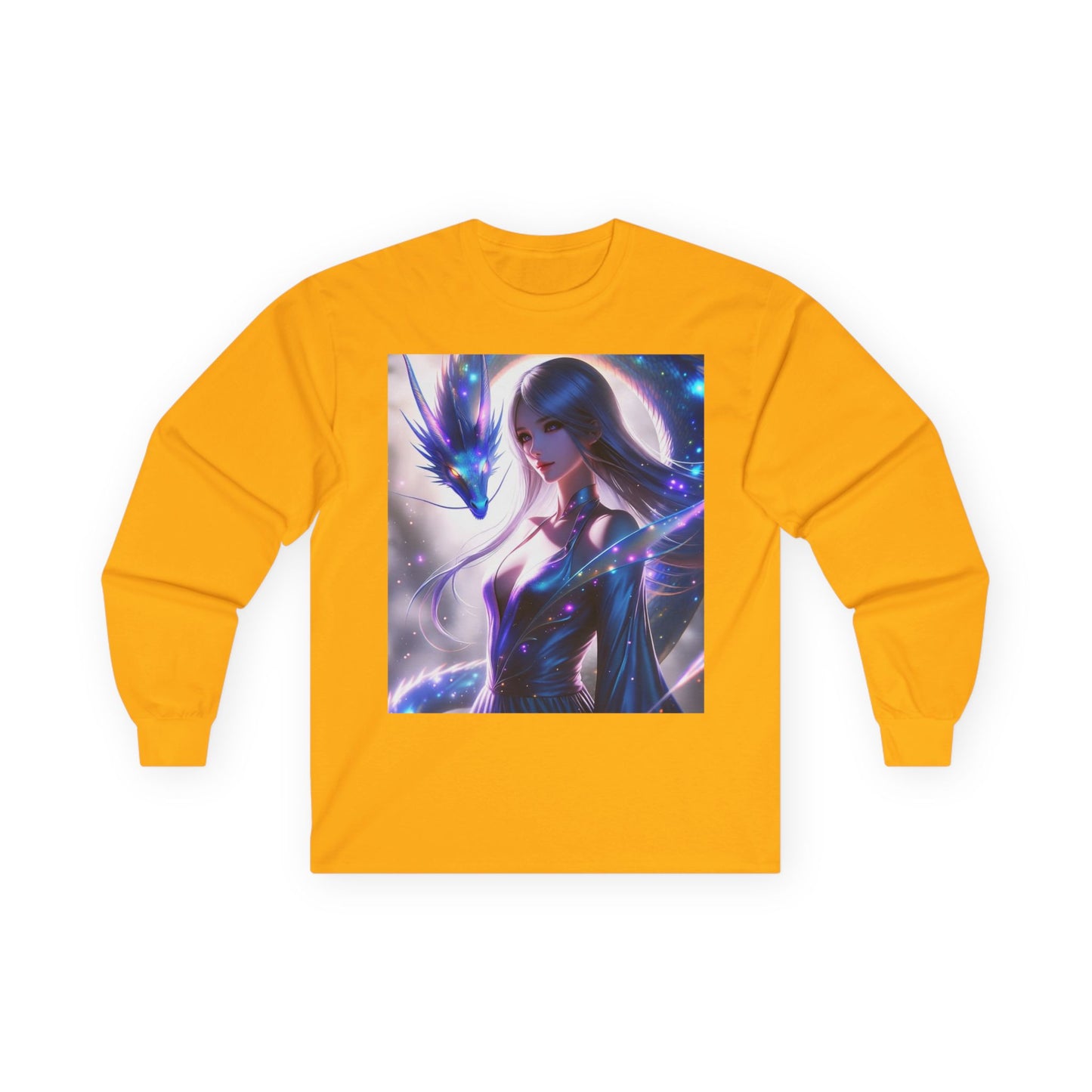 Anime Sorceress Long Sleeve Tee — Mystic Dragon Mage Artwork