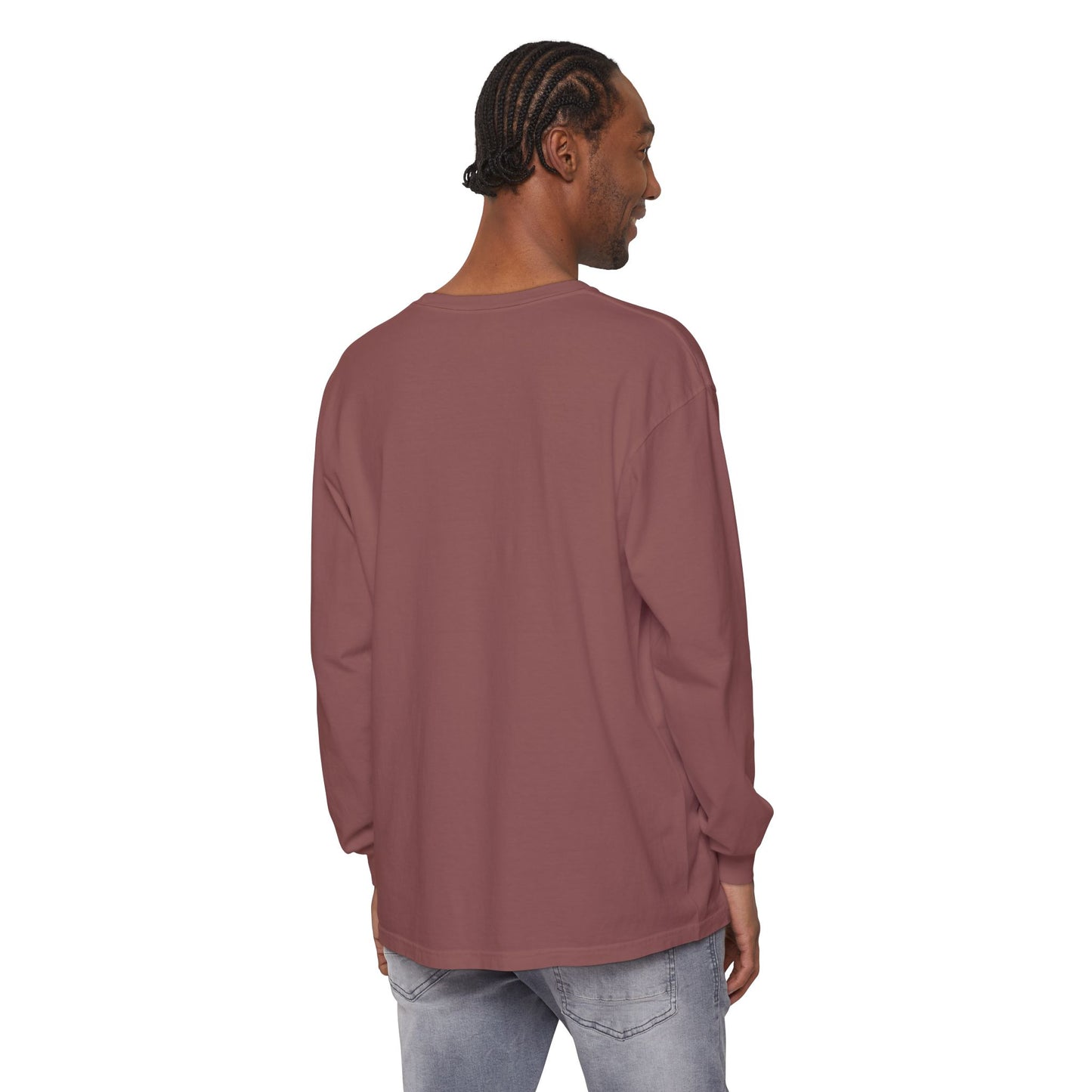 Dragon Pendant Long Sleeve T‑Shirt — Gothic Silver Chain Graphic
