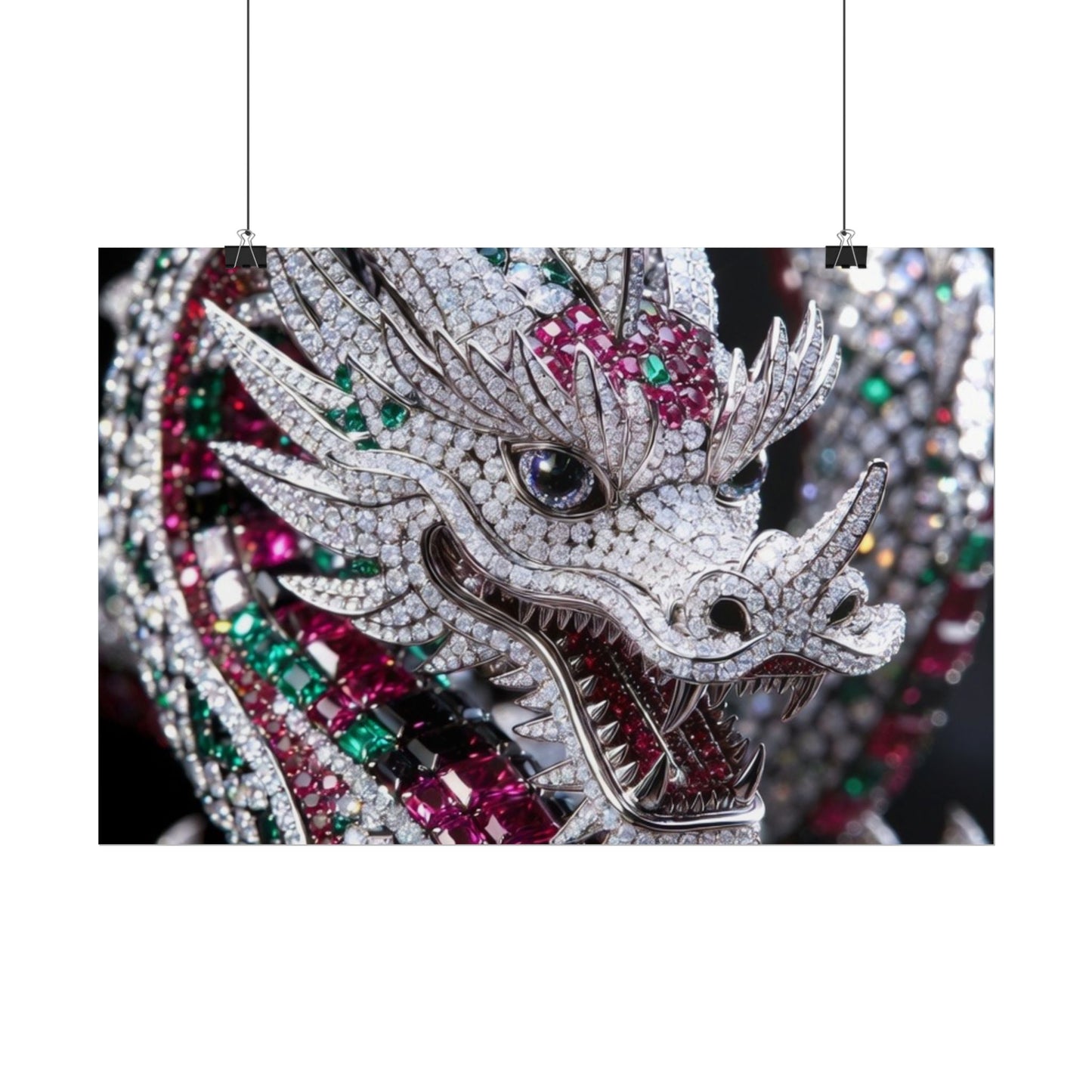 Dragon Jewel Poster — Luxury Gemstone Dragon Wall Art (Rolled Poster)