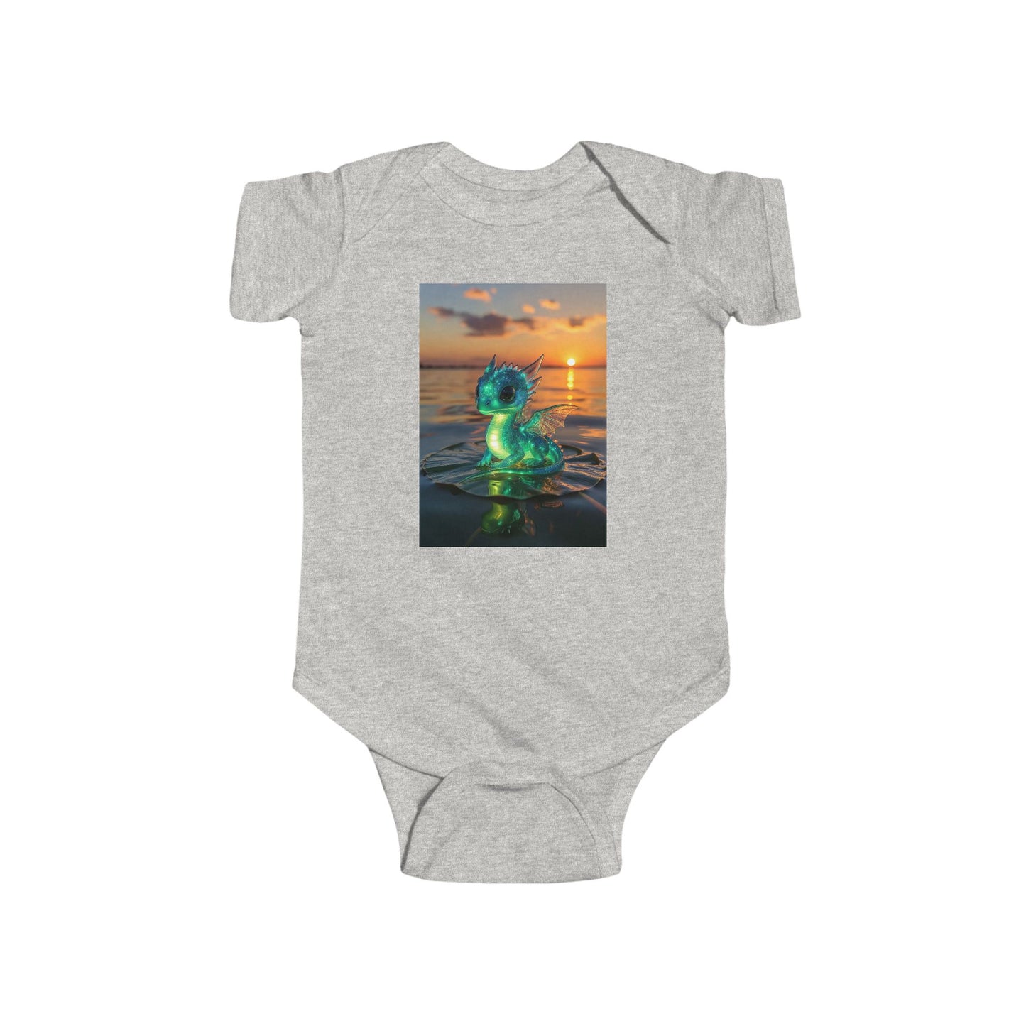 Infant Bodysuit with Glowing Jellyfish Dragon Sunset Print