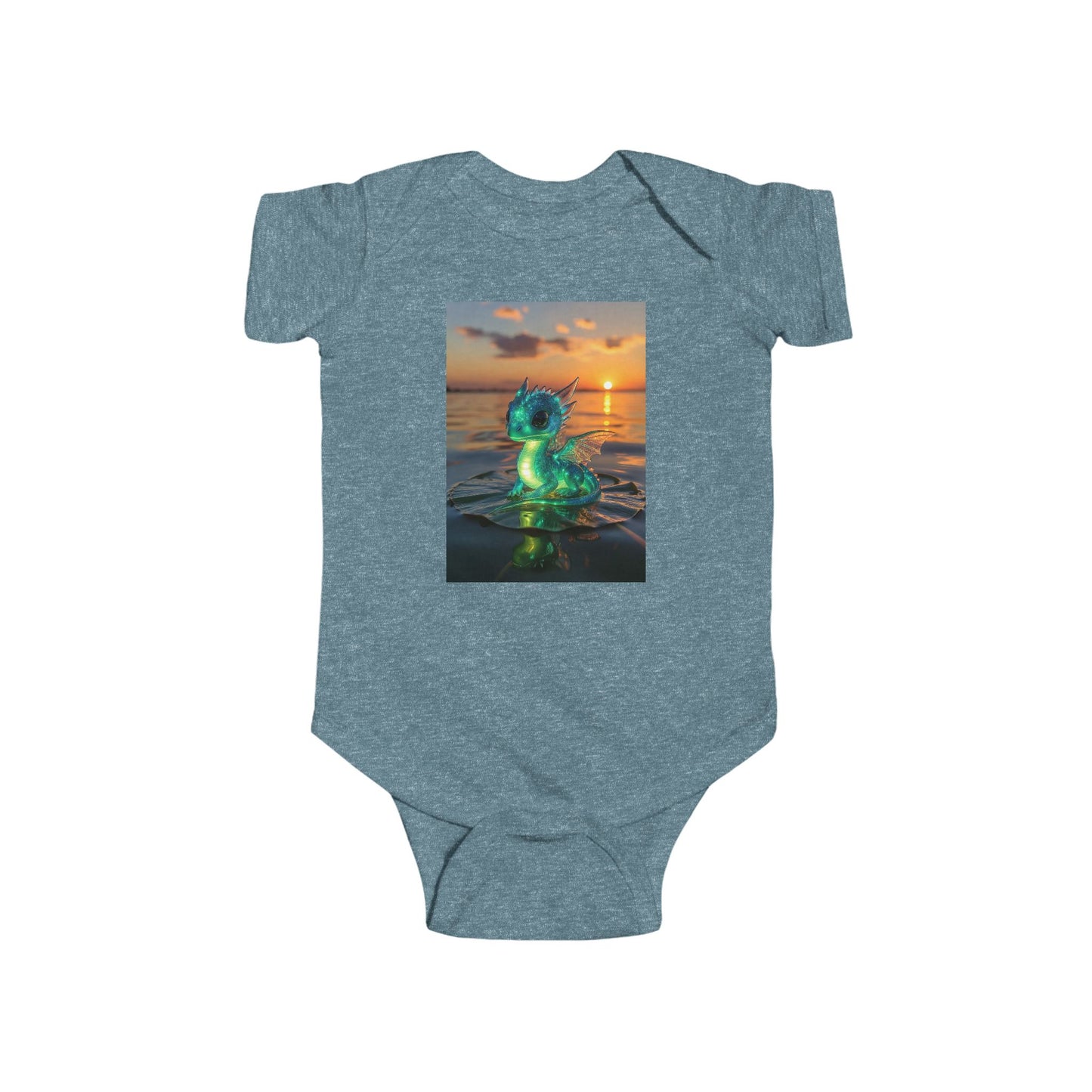 Infant Bodysuit with Glowing Jellyfish Dragon Sunset Print
