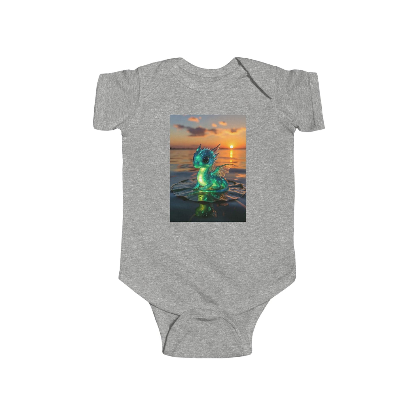 Infant Bodysuit with Glowing Jellyfish Dragon Sunset Print