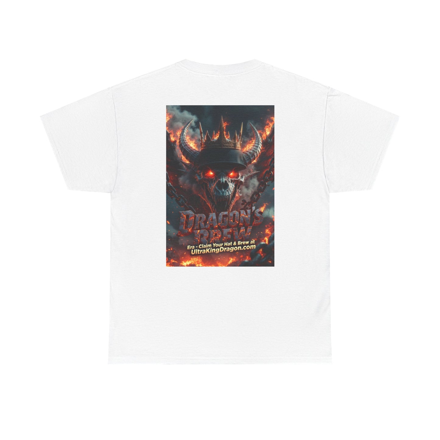 T-Shirt — "Dragon's Brew" Fiery Skull Graphic Tee