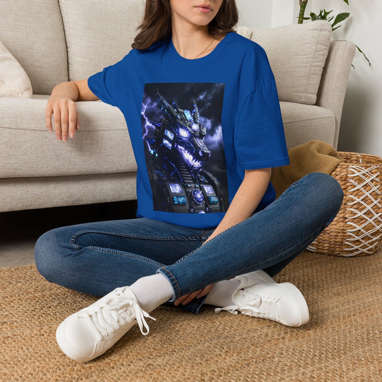 A Dragon Mech Lightning T-Shirt — Cyber Dragon Graphic Tee