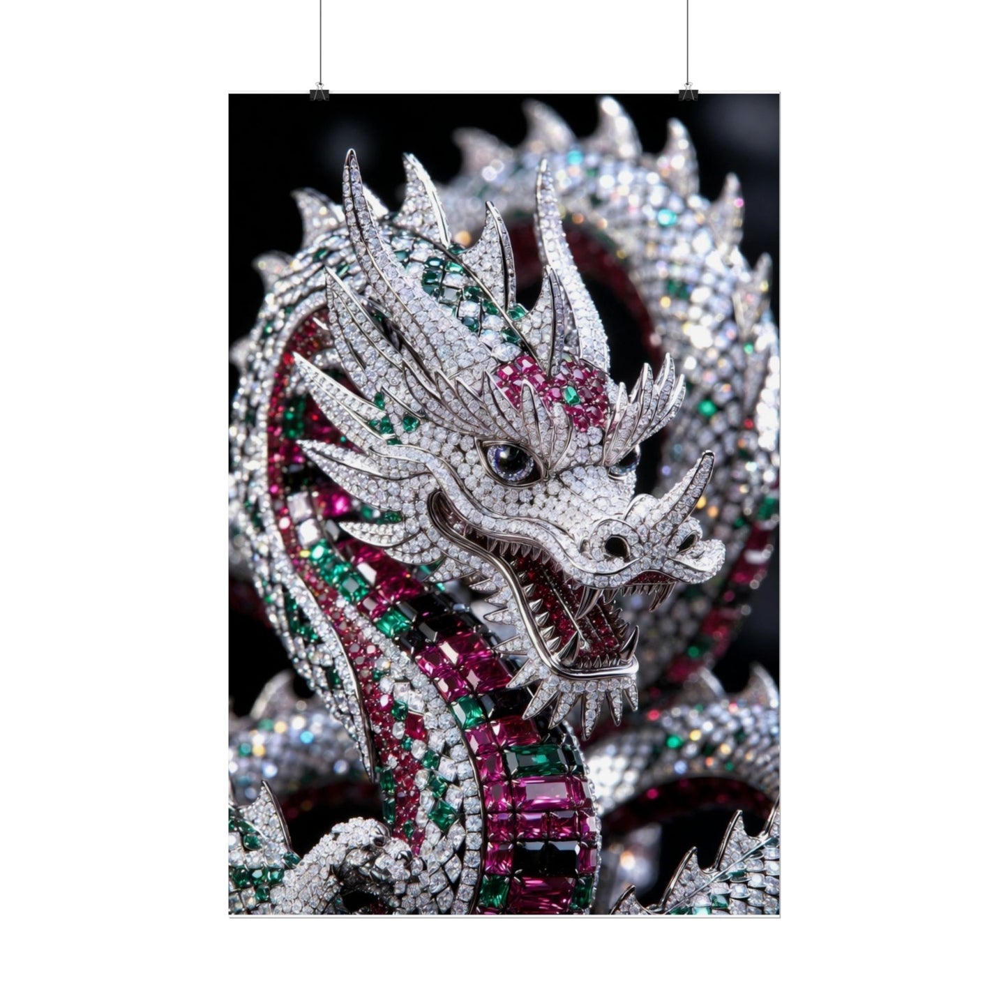 Dragon Jewel Poster — Luxury Gemstone Dragon Wall Art (Rolled Poster)