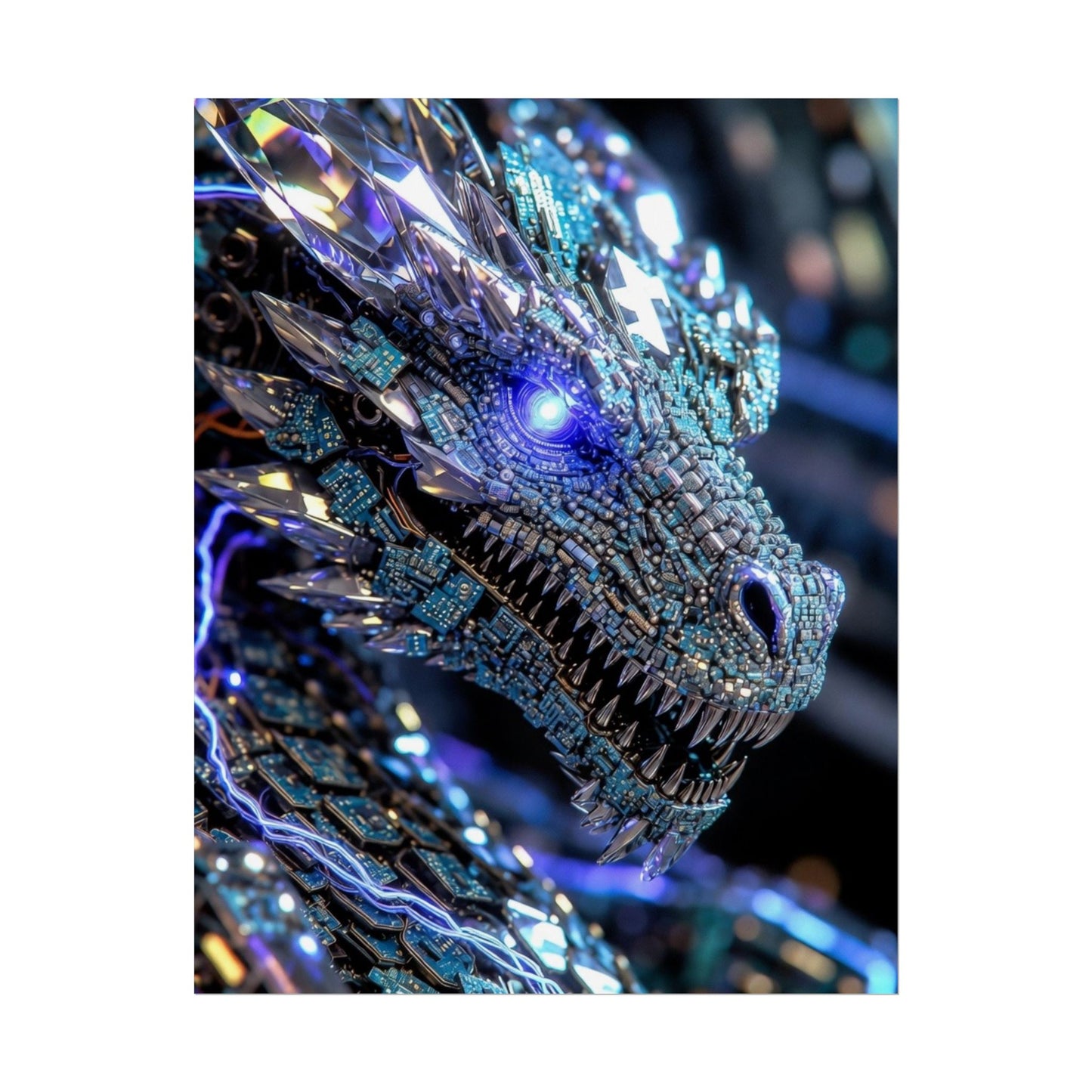 Rolled Poster — Crystal Cyber Dragon Art Print