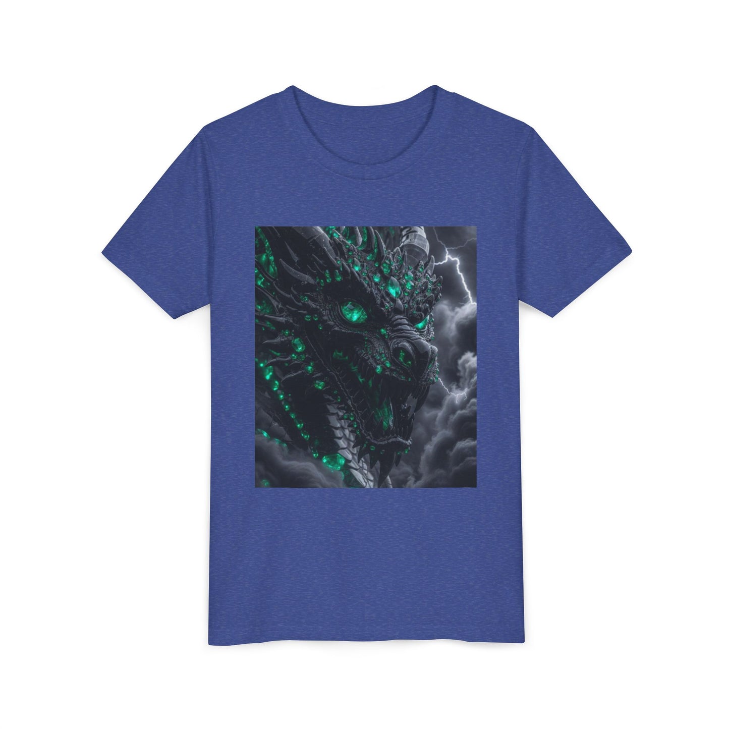 A Top selling Dragon Storm Youth Tee — Neon Green Dragon Illustration Graphic T-Shirt