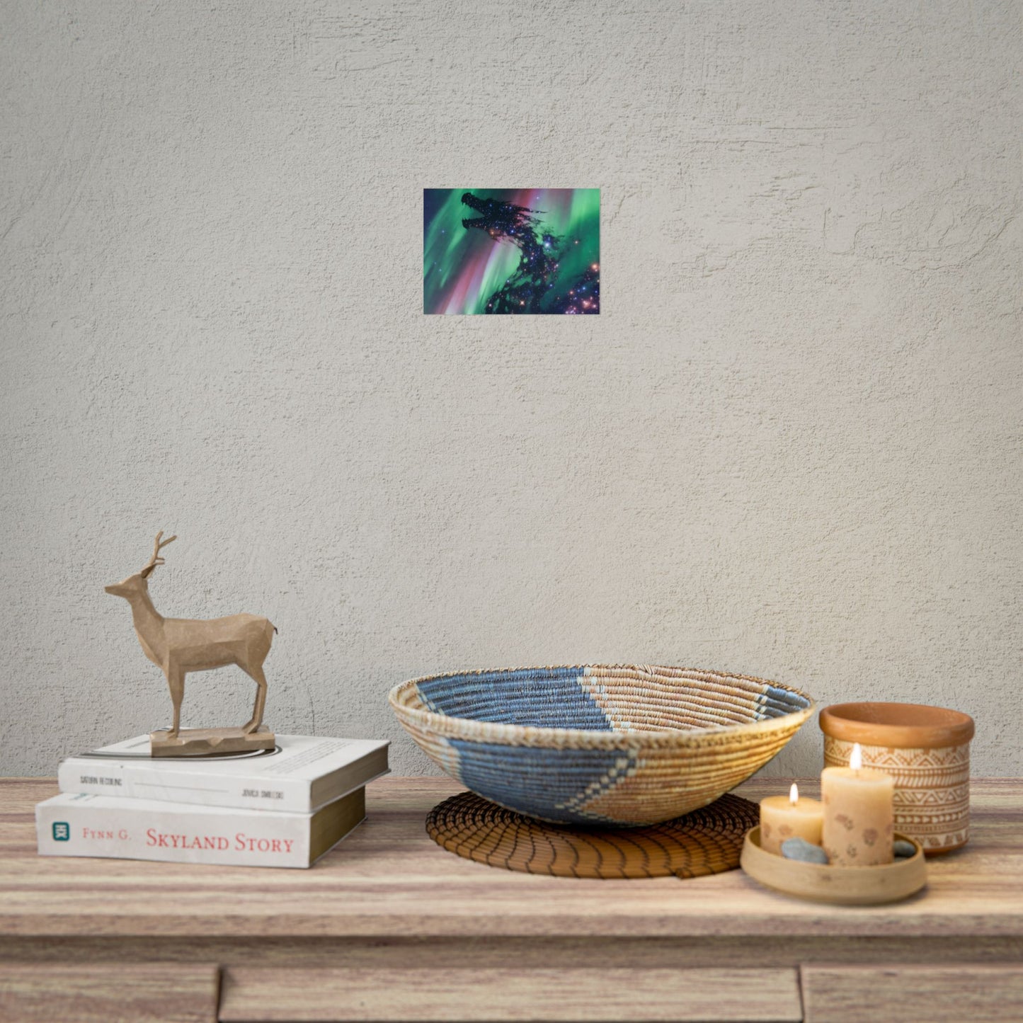 Aurora Dragon Poster — Cosmic Northern Lights Wall Art (Rolled Poster)