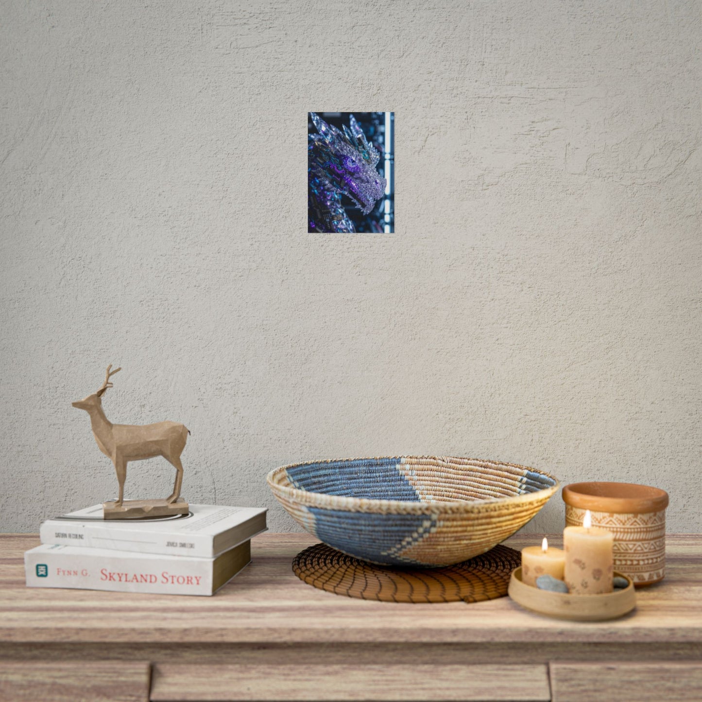 Rolled Poster — Cyber Crystal Dragon Art Print