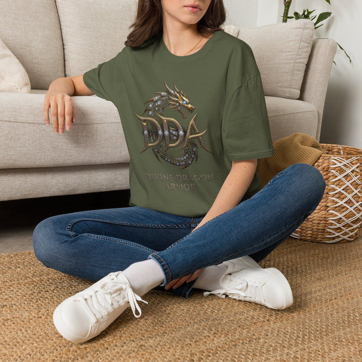 Dragon Logo Pocket T-Shirt — "DDA Divine Dragon Armor" Chest Patch