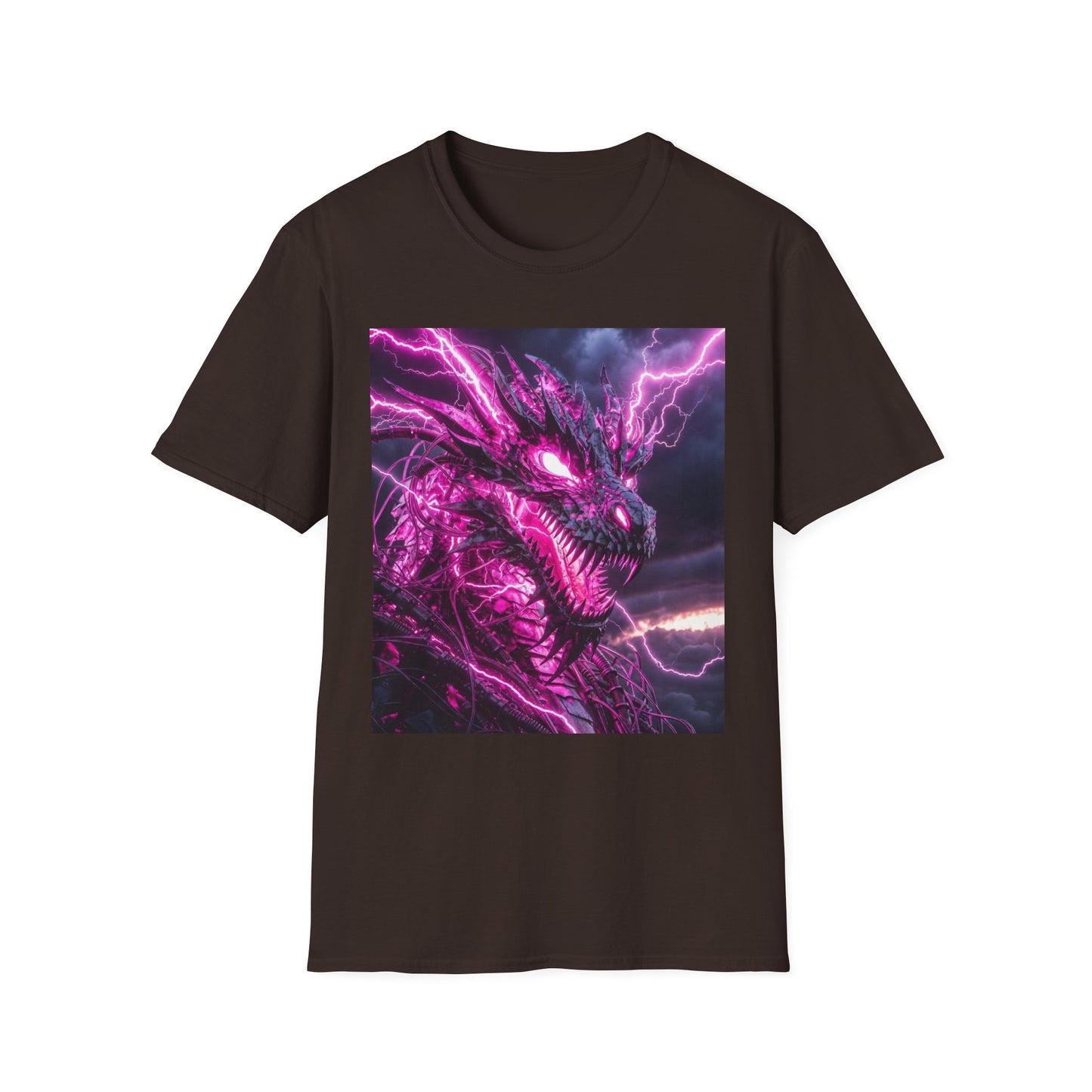Dragon Lightning T-Shirt — Neon Purple Fantasy Dragon Graphic Tee