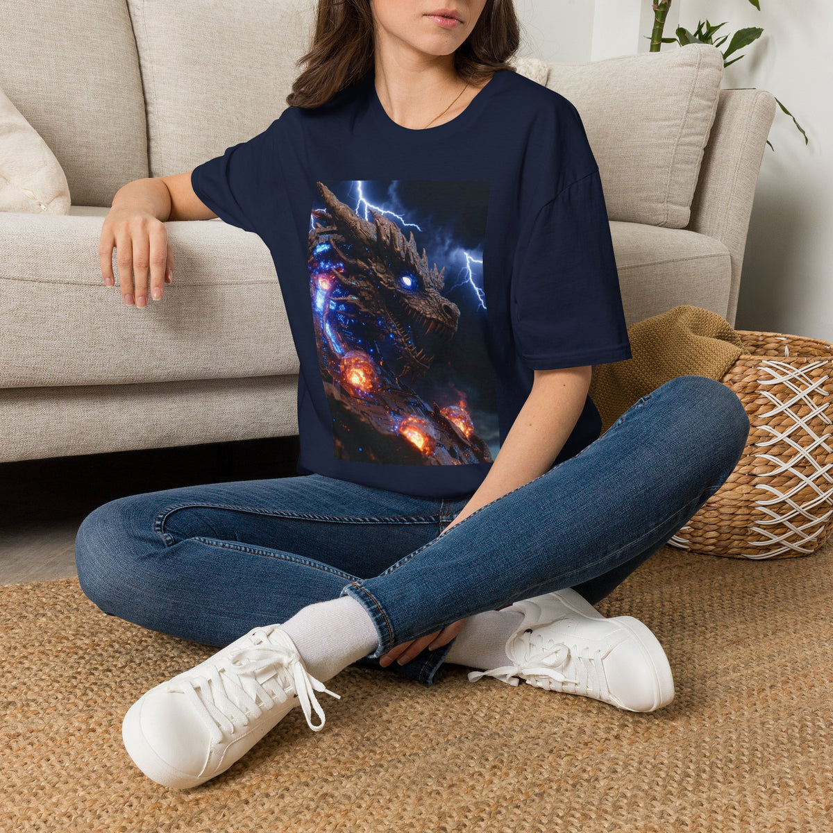 A powerful Dragon Tee — Electric Kaiju Face Graphic T-Shirt