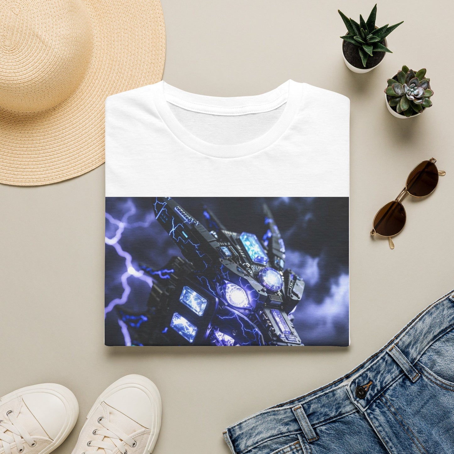 Dragon Mech Lightning T-Shirt — Cyber Dragon Graphic Tee