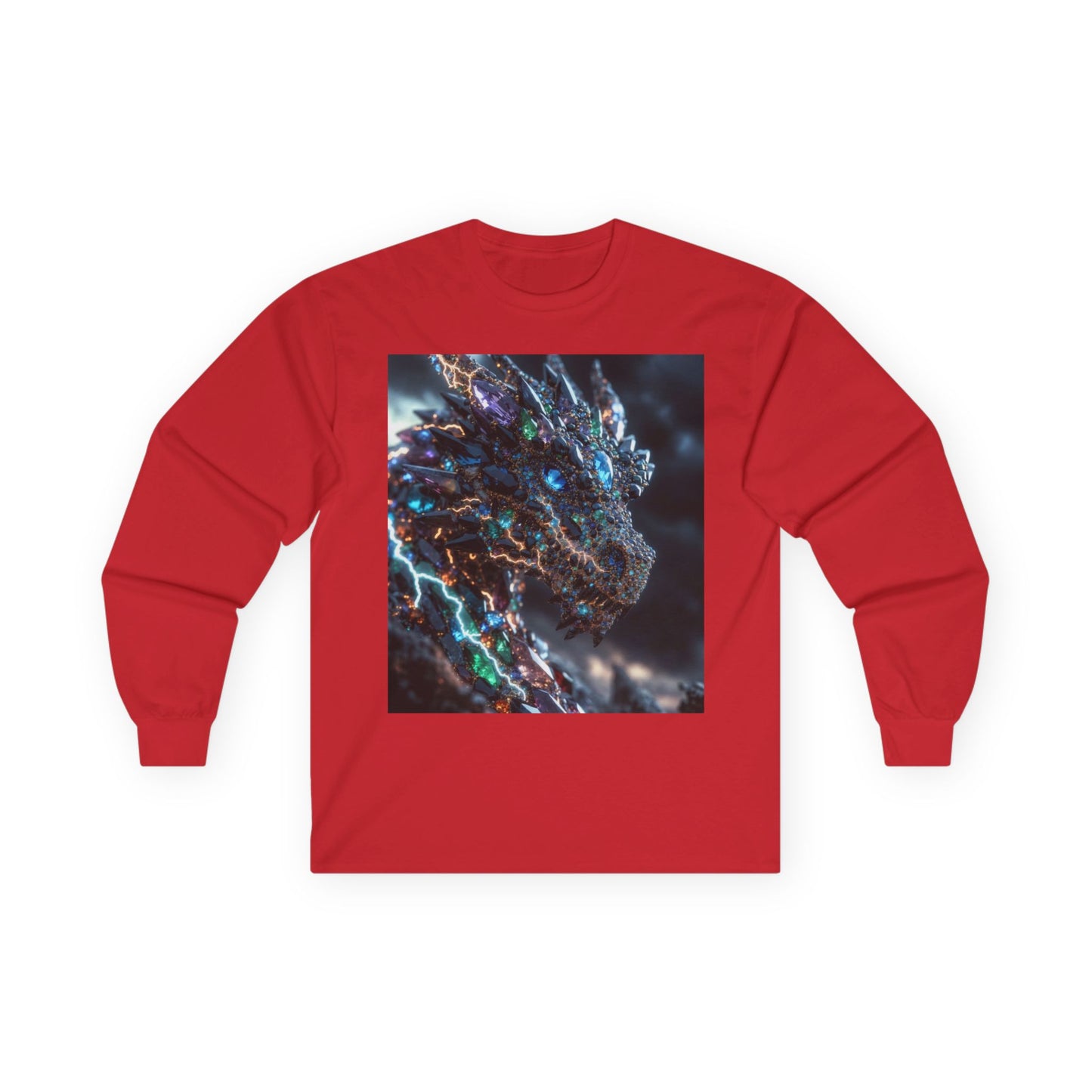 Dragon Cybercore Long Sleeve Tee - Neon Godzilla Art