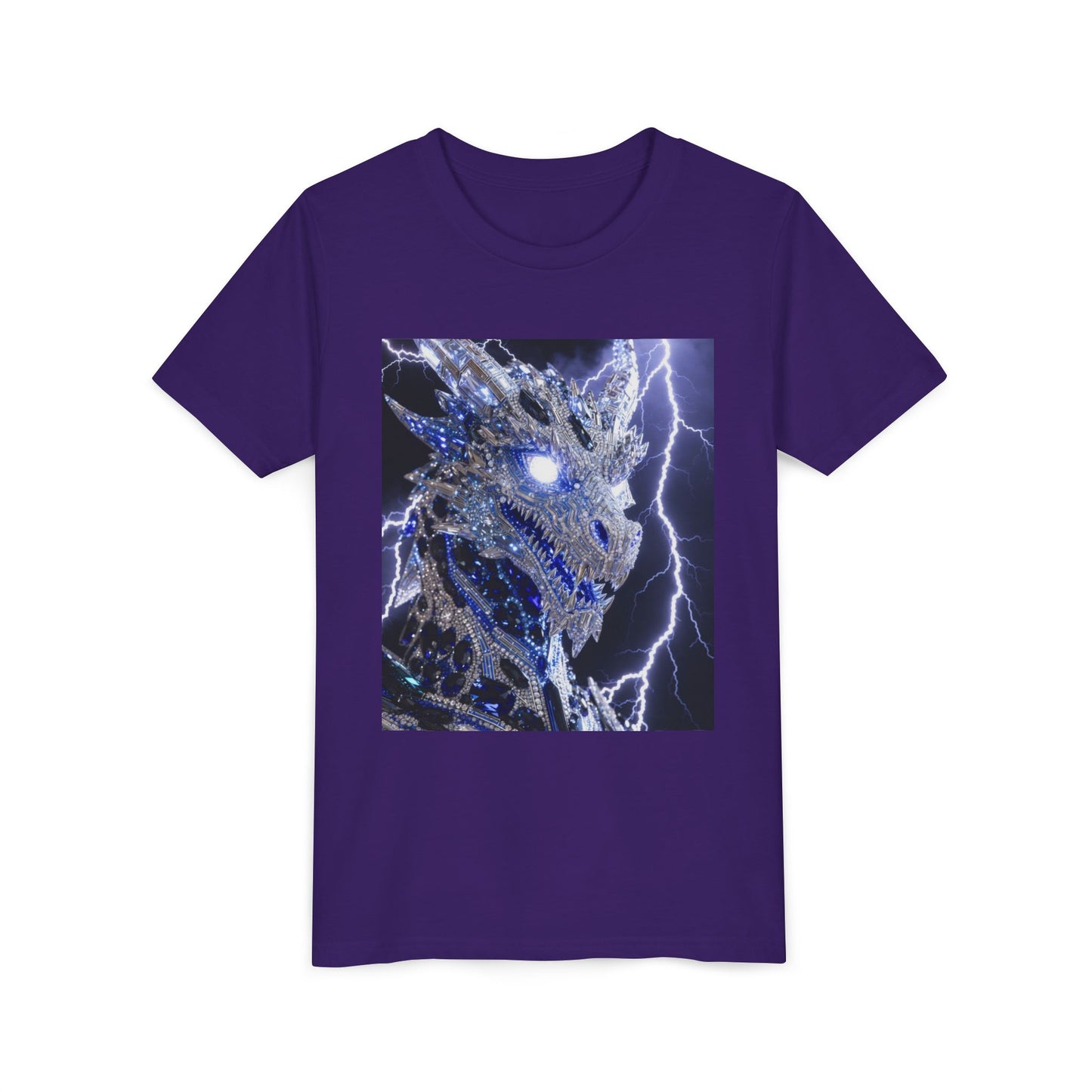 Lightning Dragon Youth Tee — Electric Dragon Graphic Shirt for Kids