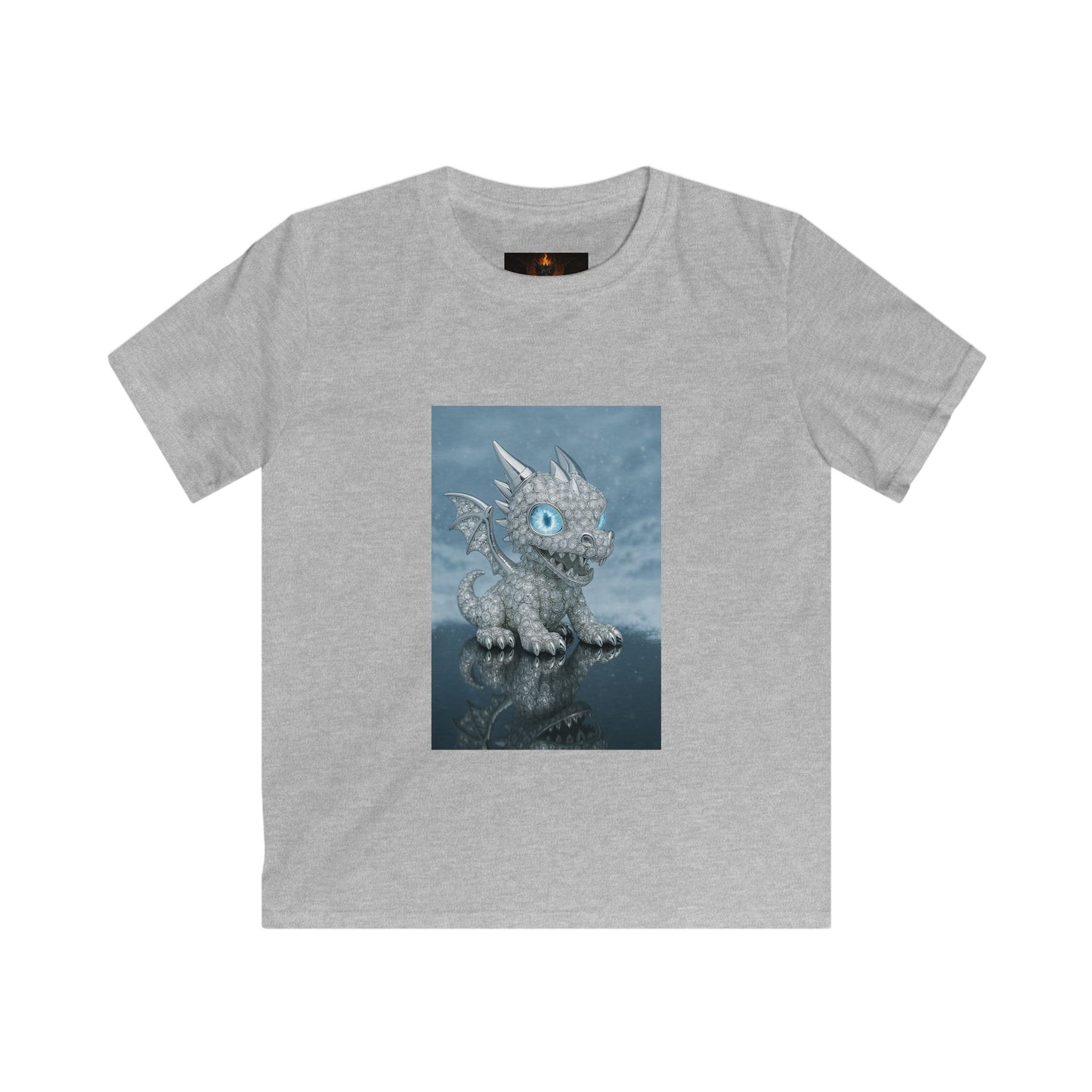 An iced out Kids Dragon Graphic Tee - Fun, Comfortable, Playful Design for Boys and Girls, Perfect Gift for Birthdays and Holidays