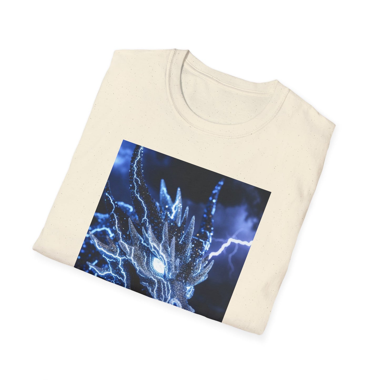 Lightning Dragon T-Shirt — Electric Blue Mythical Dragon Graphic Tee