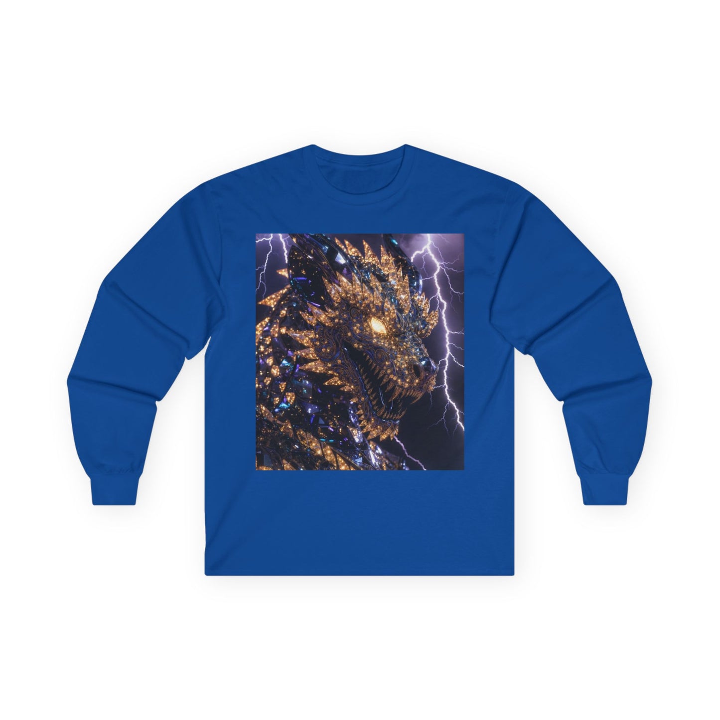Dragon Lightning Long Sleeve Tee — Mythical Firestorm Graphic Shirt