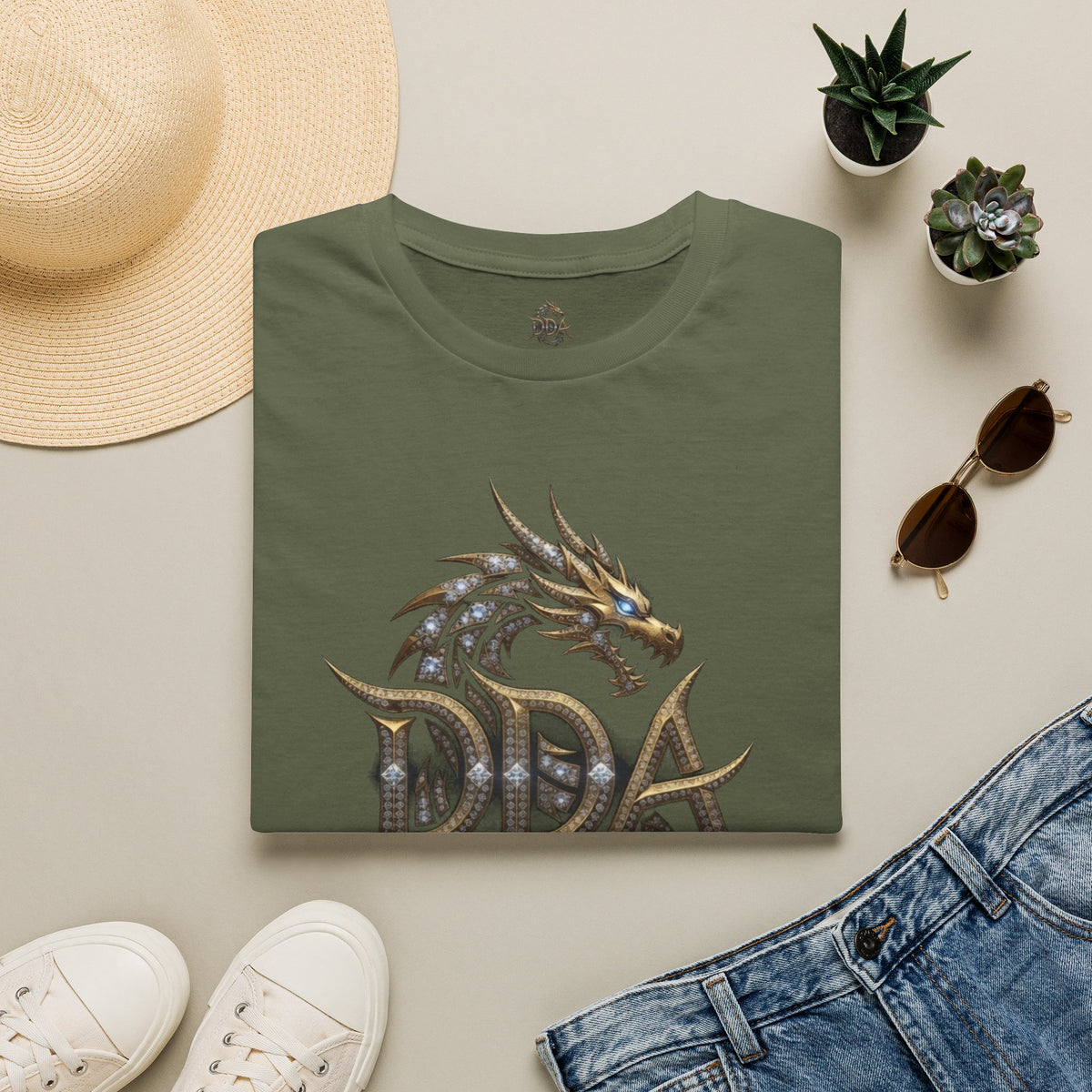Dragon Logo Pocket T-Shirt — "DDA Divine Dragon Armor" Chest Patch