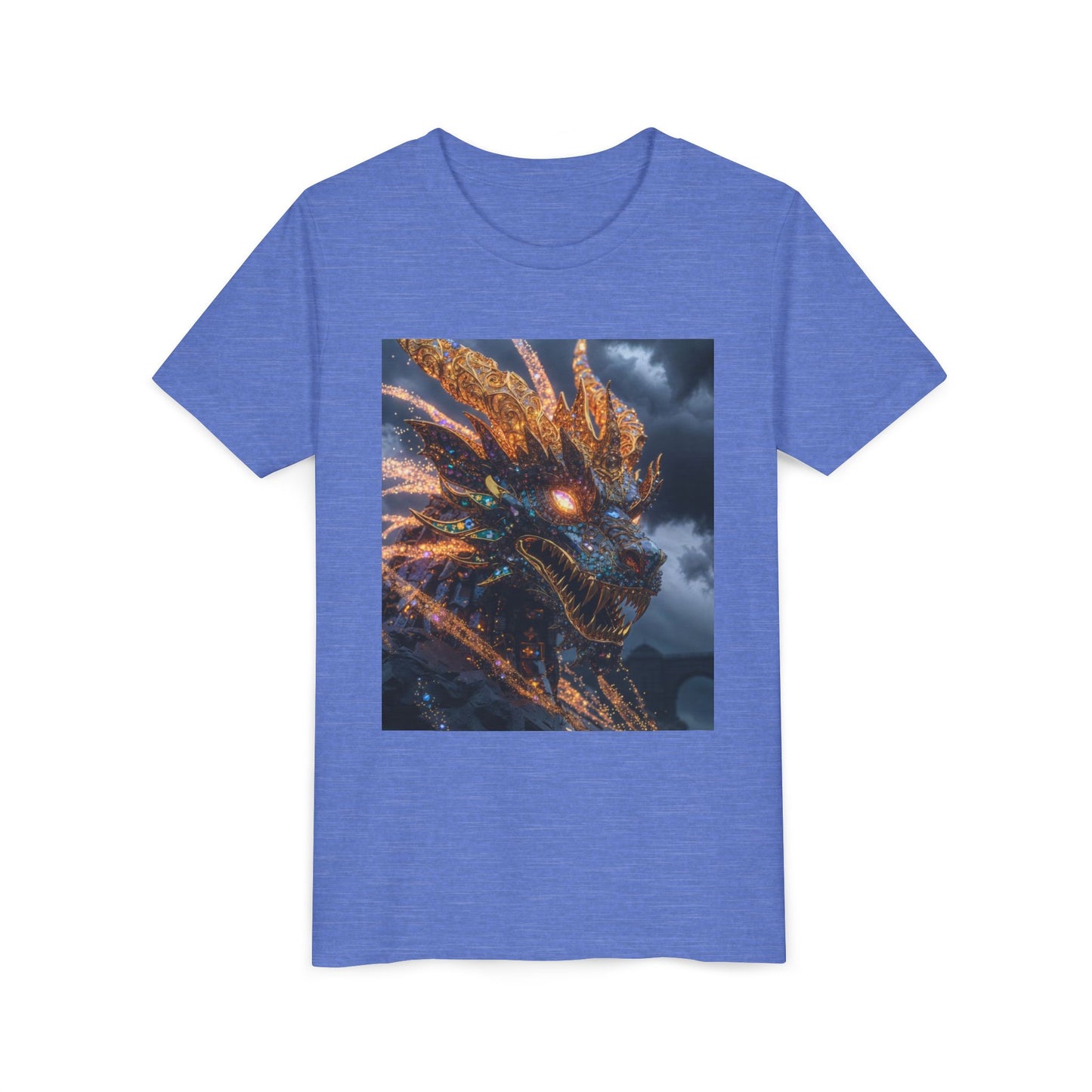 Youth Dragon Tee — Fiery Dragon Head Graphic Kids T‑Shirt