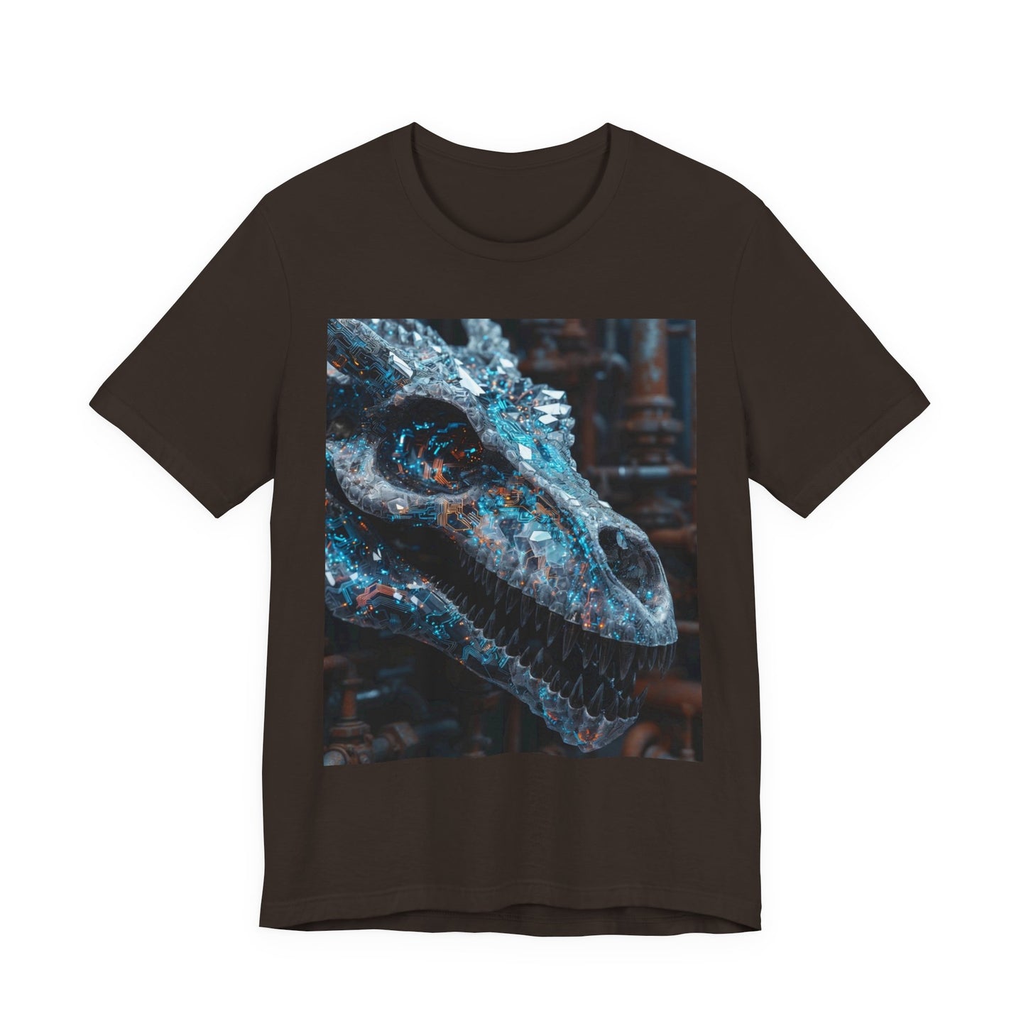 Dragon Skull Graphic Tee — Iridescent Fossil Art T-Shirt