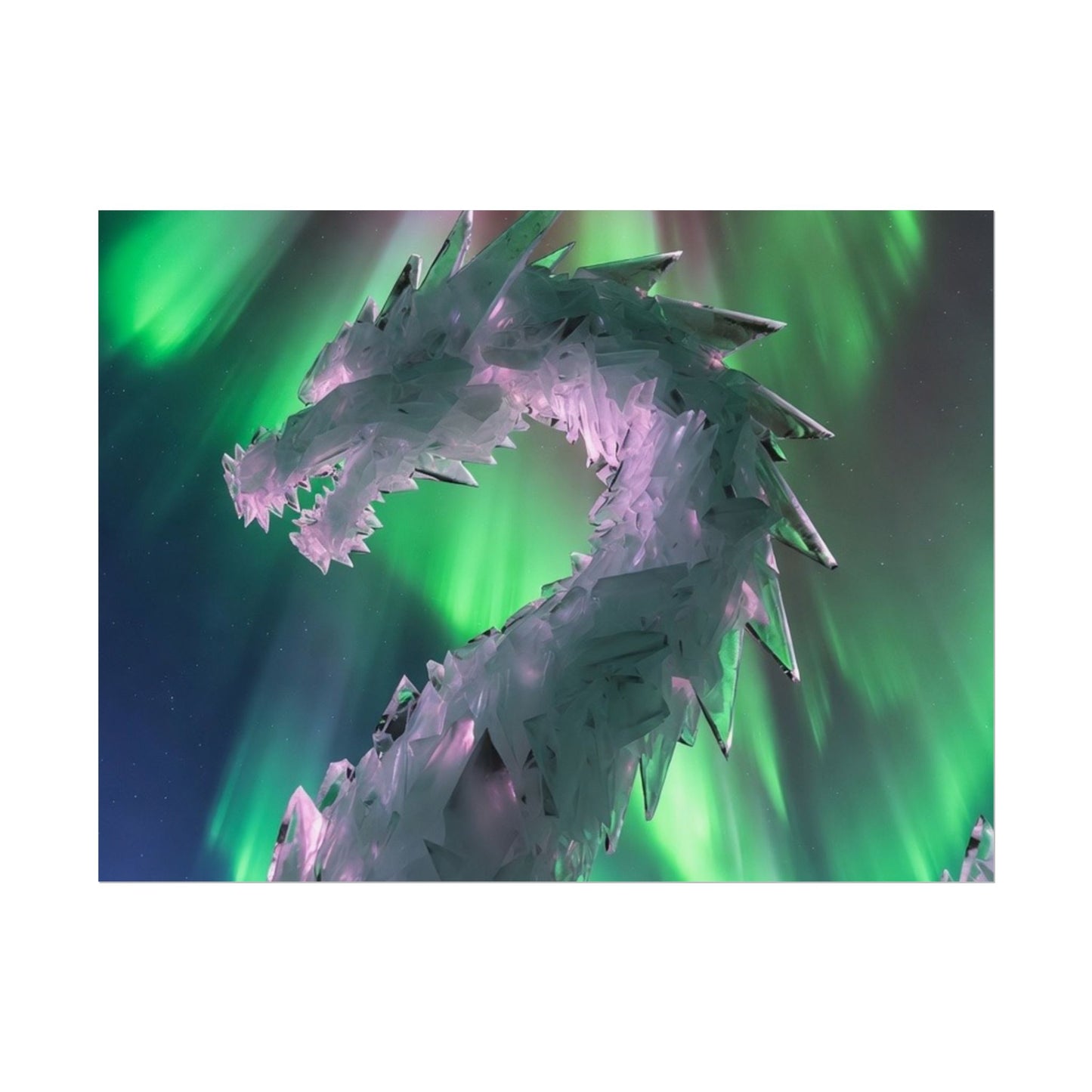 Aurora Ice Dragon Poster — Fantasy Wall Art Rolled Poster