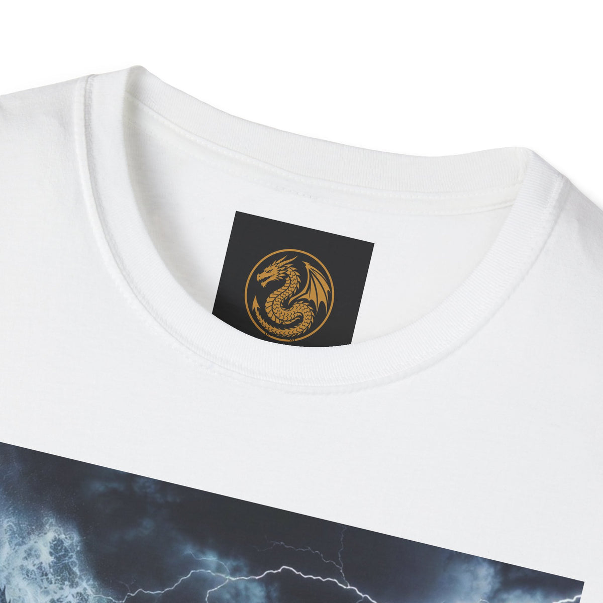 A Stormy Oceanic Dragon T-Shirt — Dark Ocean Lightning Graphic Tee