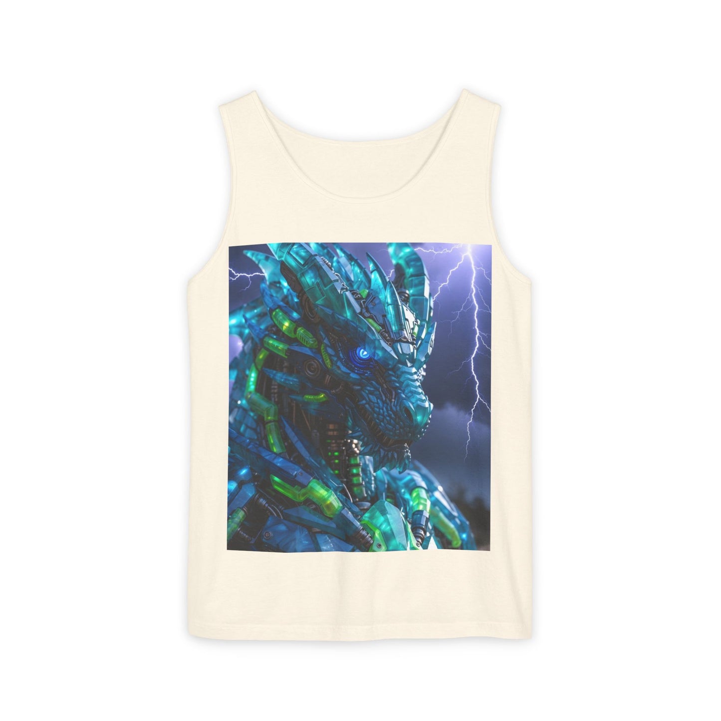 Dragon Warrior Tank Top — Neon Cyber Dragon Graphic Sleeveless Tee