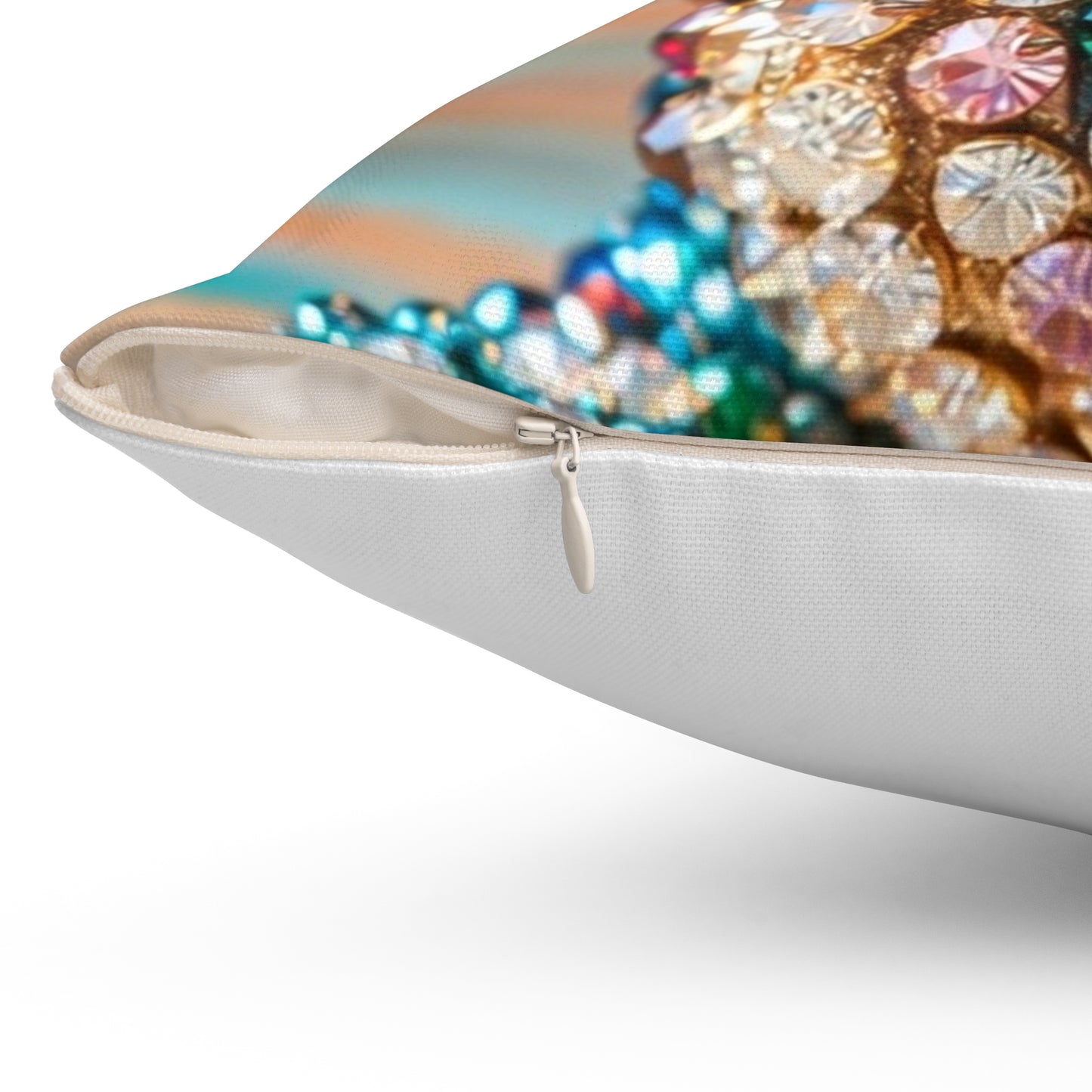 Jeweled Dragon Decorative Pillow — Rhinestone Embellished Accent Cushion