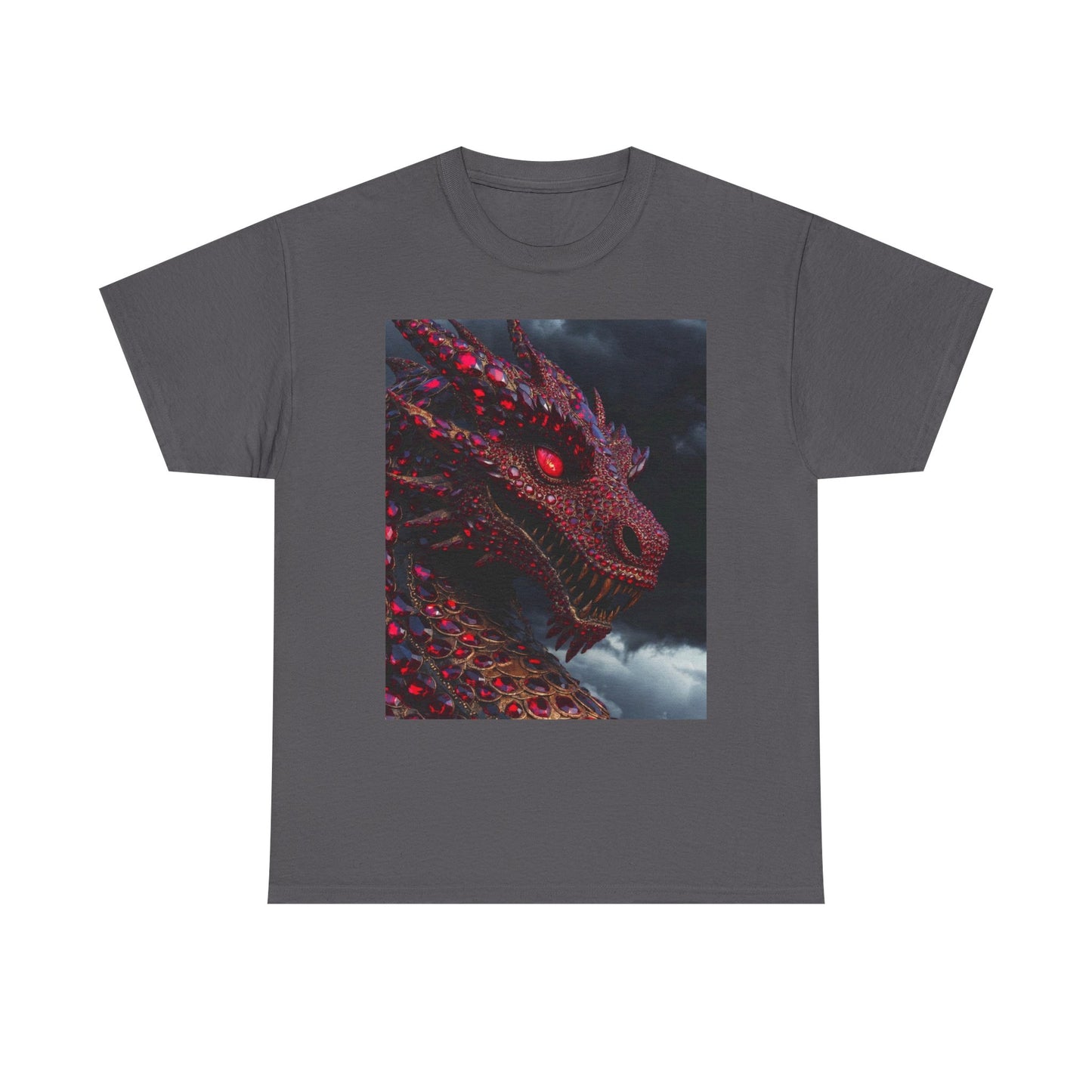 Dragon Portrait T-Shirt — Fiery Red Fantasy Dragon Graphic Tee