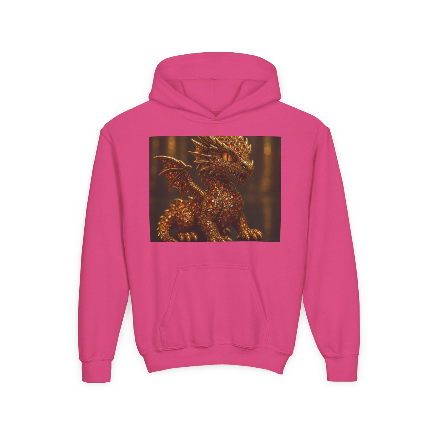 Dragon Fantasy Youth Heavy Blend Hooded Sweatshirt, Adventure Hoodie, Gift for Kids, Fantasy Apparel, Cozy Sweatshirt for Young Dreamers