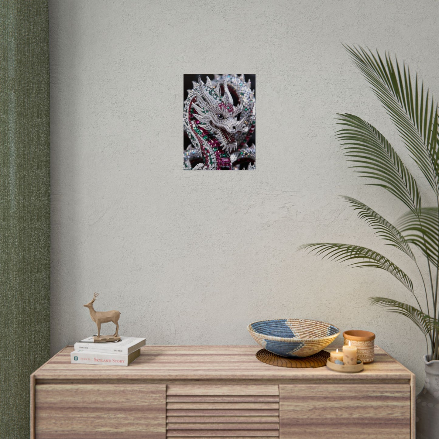 Dragon Jewel Poster — Luxury Gemstone Dragon Wall Art (Rolled Poster)