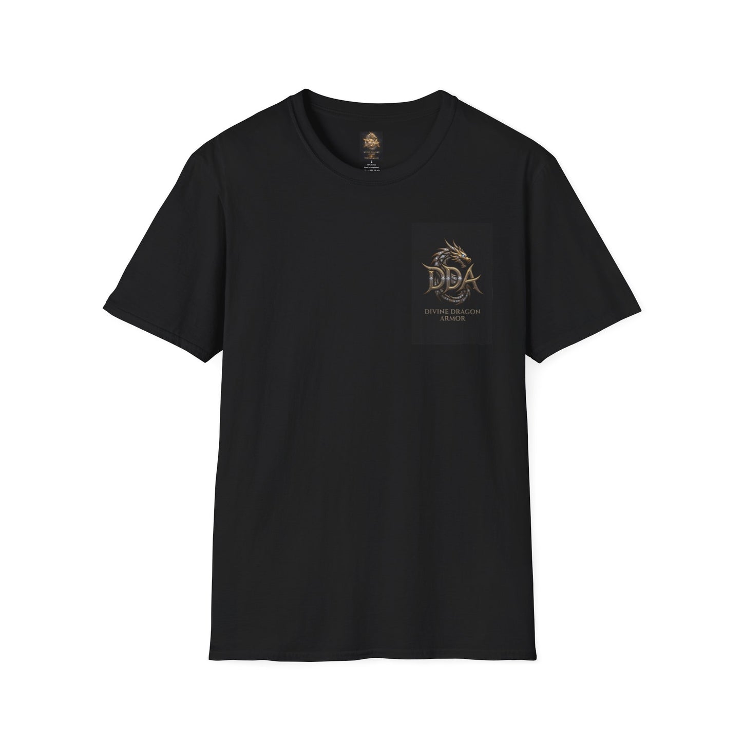 #1 Selling Dragon Logo Pocket T-Shirt — "DDA Divine Dragon Armor" Chest Patch