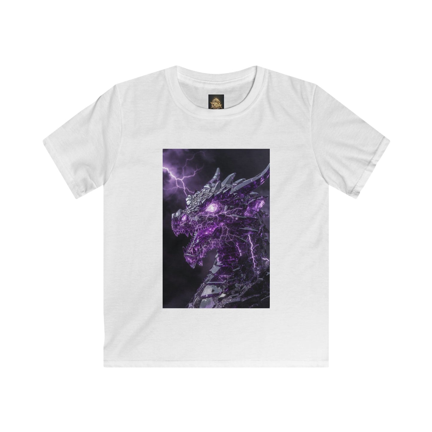 Kids Dragon Tee — Purple Lightning Dragon Graphic T-Shirt for Boys & Girls