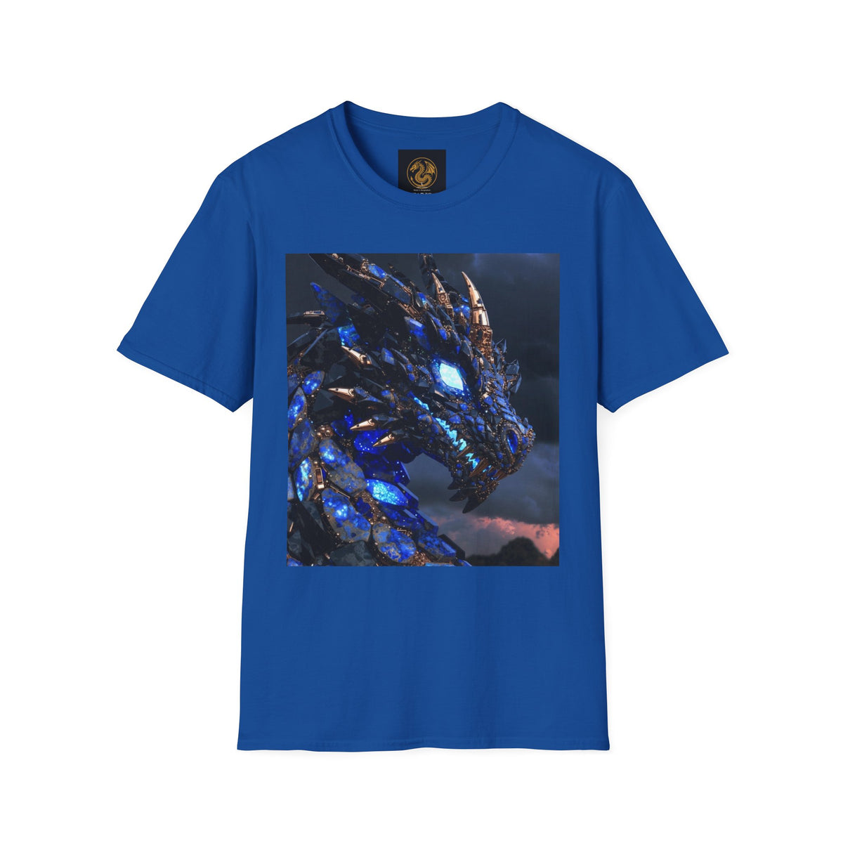 Blue Crystal Dragon T-Shirt — Mythical Fantasy Dragon Tee