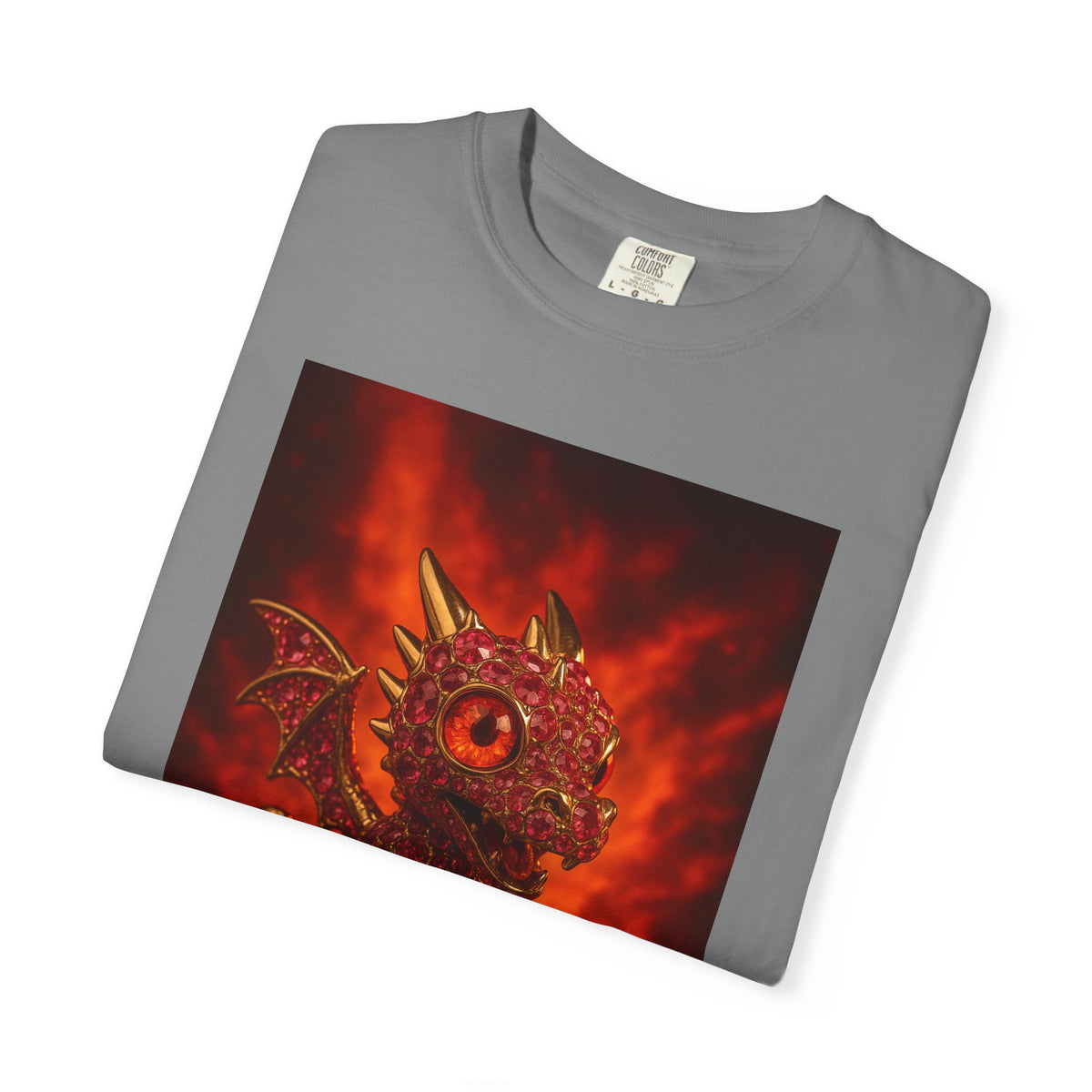 A hype Dragon T-shirt, Tee, Garment-Dyed Shirt, Gift for Dragon Lovers, Fantasy Apparel, Birthday & Holiday Gift