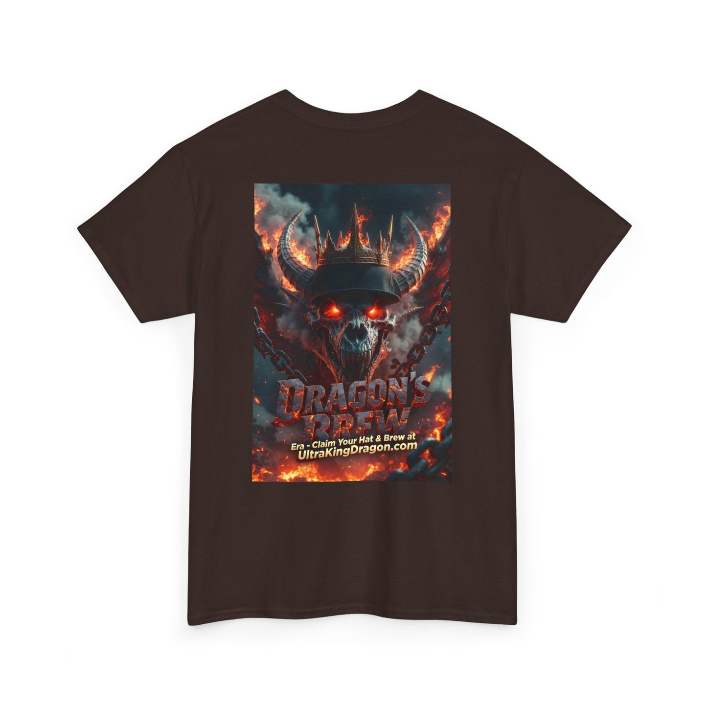 T-Shirt — "Dragon's Brew" Fiery Skull Graphic Tee