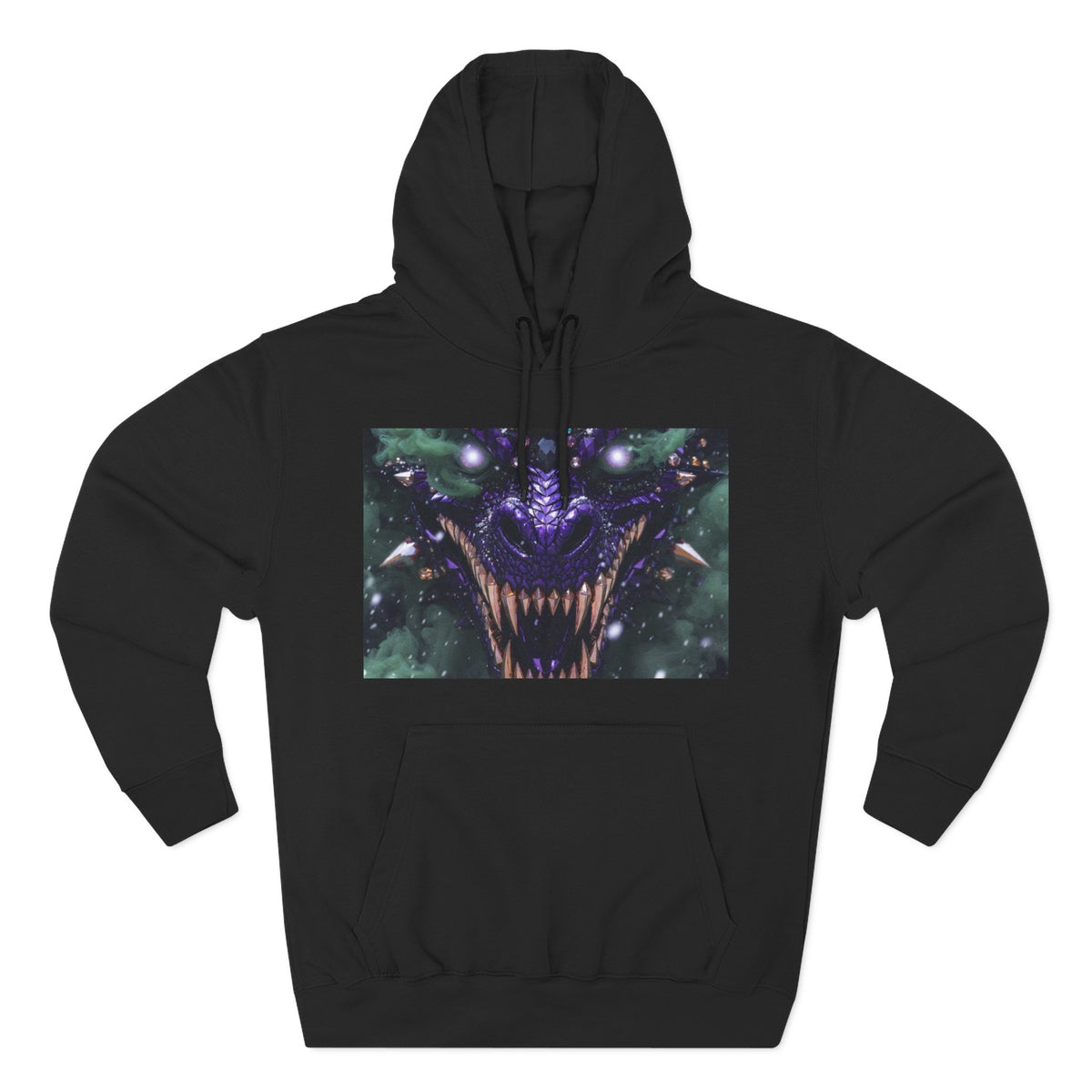 A Mystic Cosmic 🐉 Hoodie — Astral Galaxy Cat Chest Print Fleece Hoodie