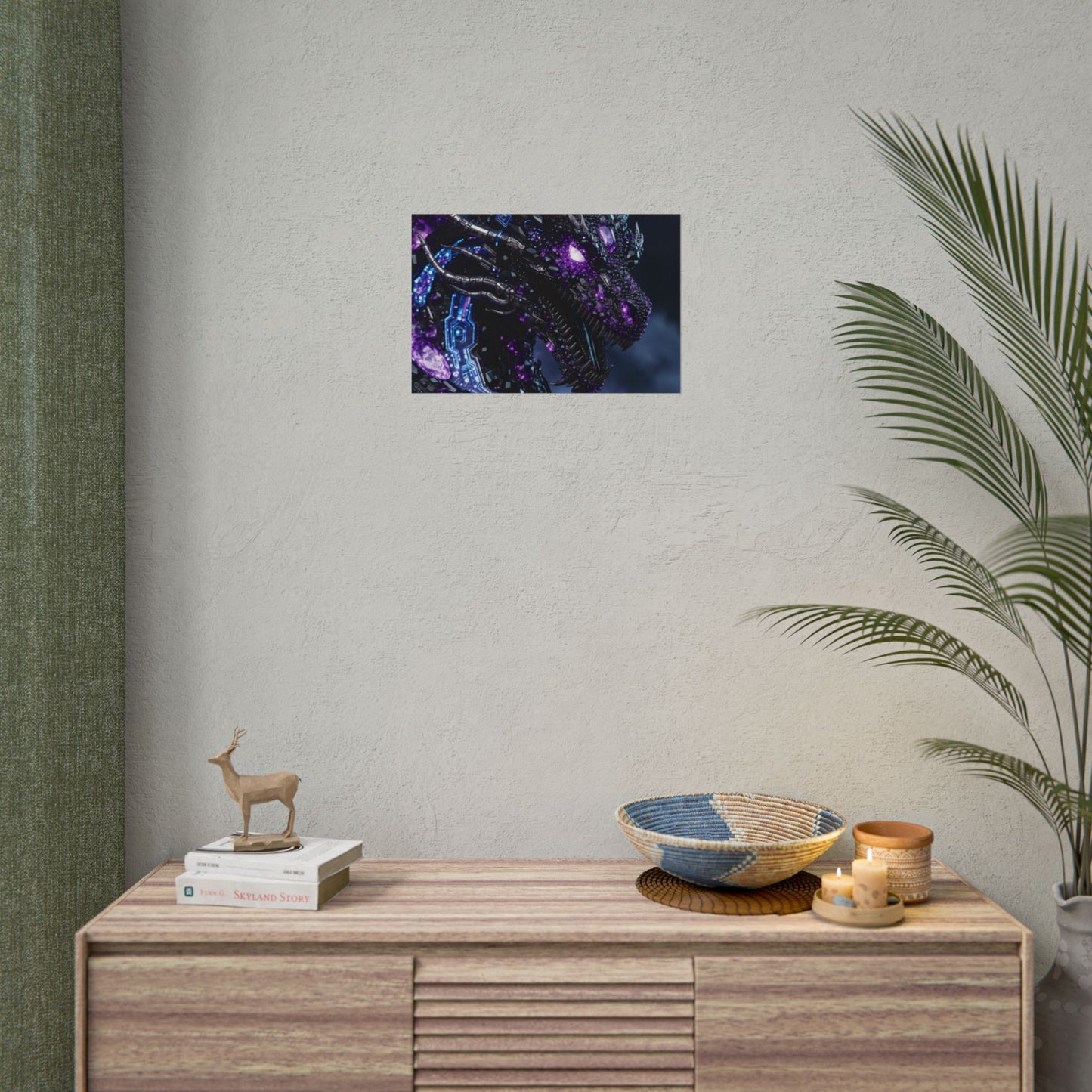 Rolled Poster — Cyberpunk Dragon Storm Art Print