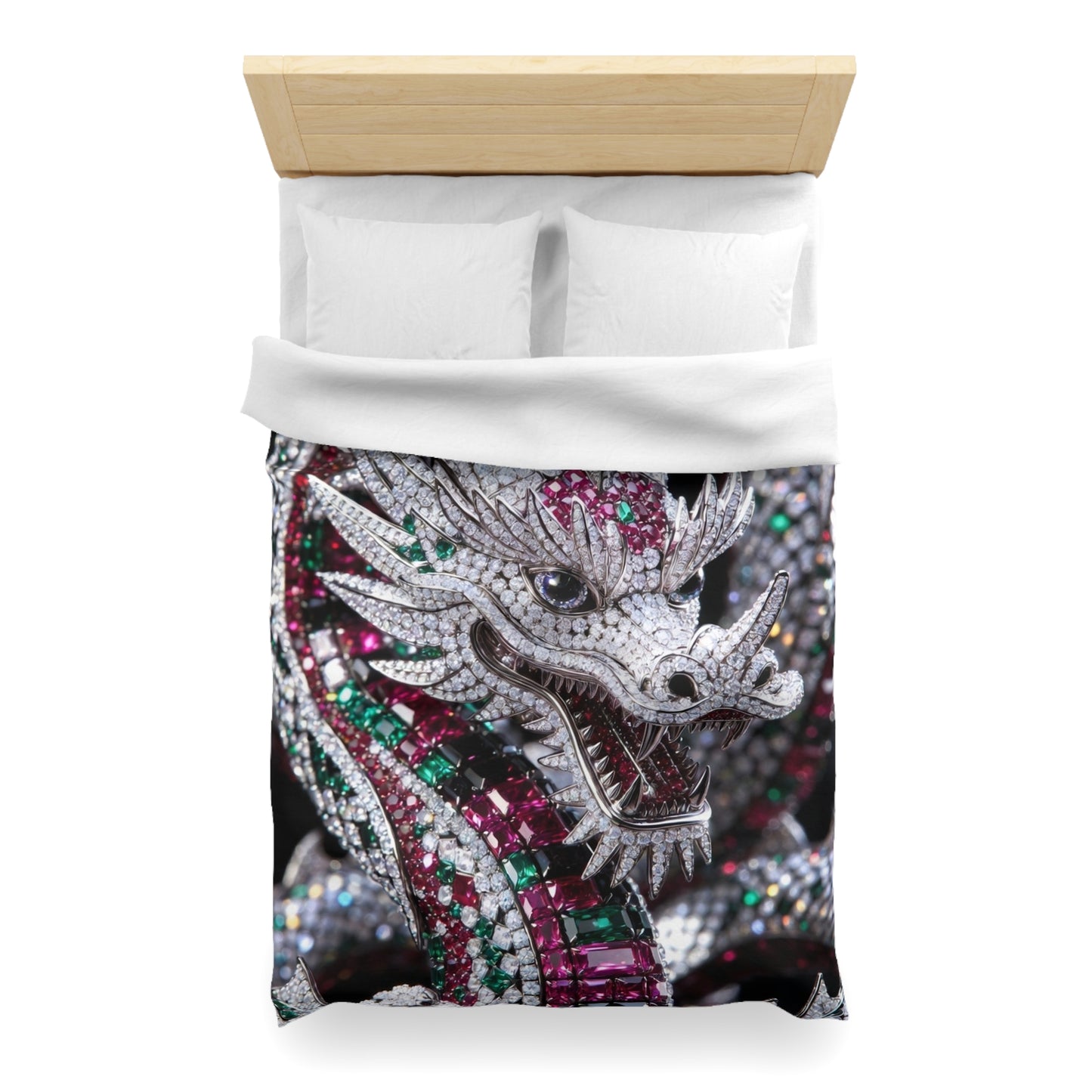 Dragon Jewel Microfiber Duvet Cover — Sparkling Gemstone Dragon Bedding