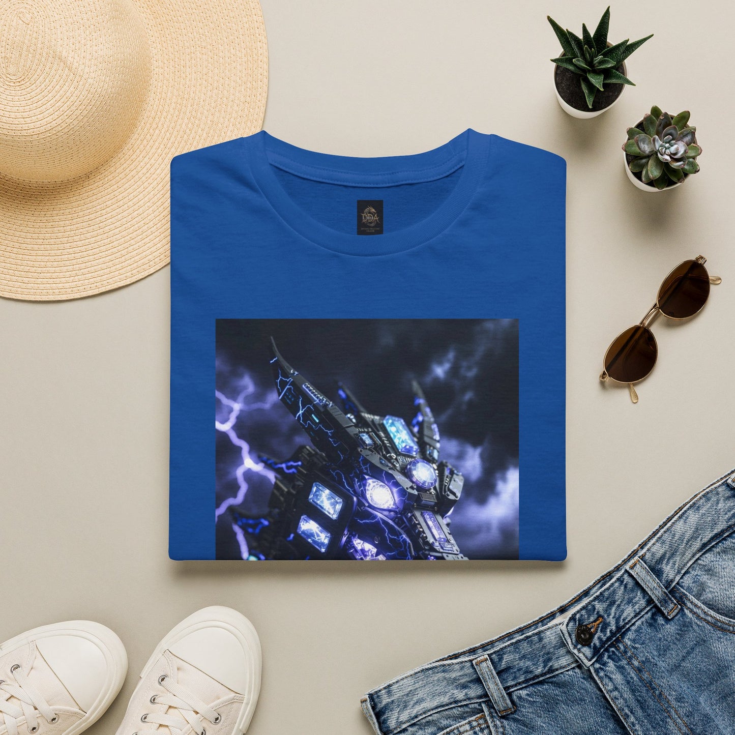 A Dragon Mech Lightning T-Shirt — Cyber Dragon Graphic Tee