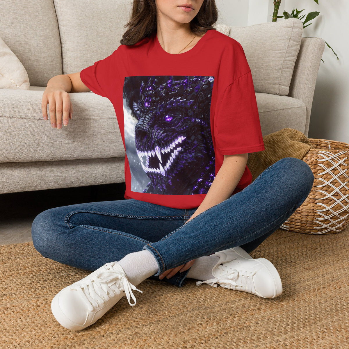 A Purple Dragon Skull T-Shirt — Divine Dragon Armor Logo Tee