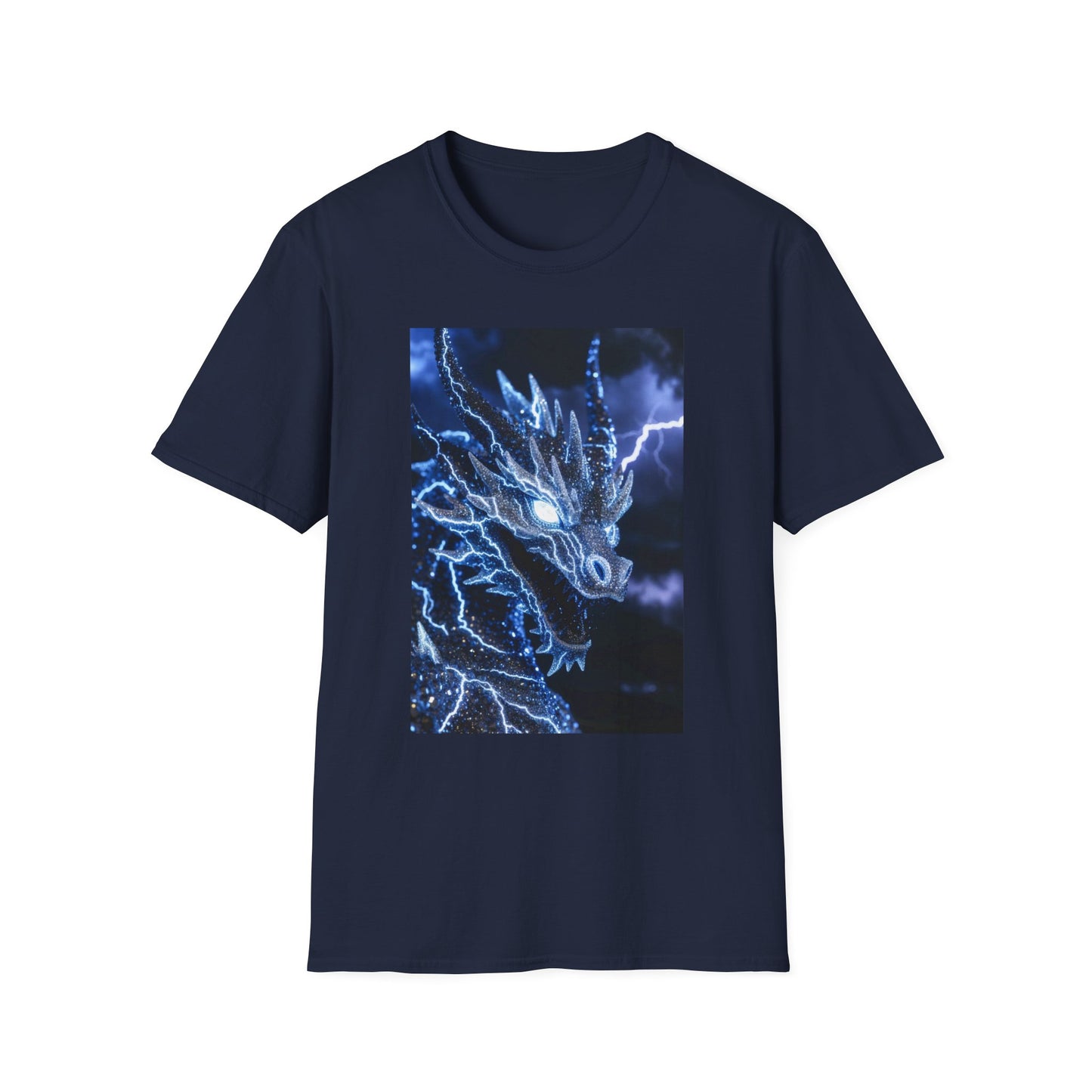 Lightning Dragon T-Shirt — Electric Blue Mythical Dragon Graphic Tee
