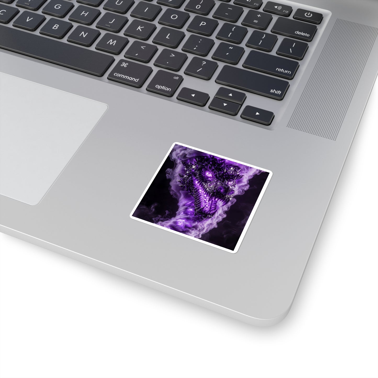 Purple Smoke Dragon Square Sticker — Fantasy Monster Laptop Decal