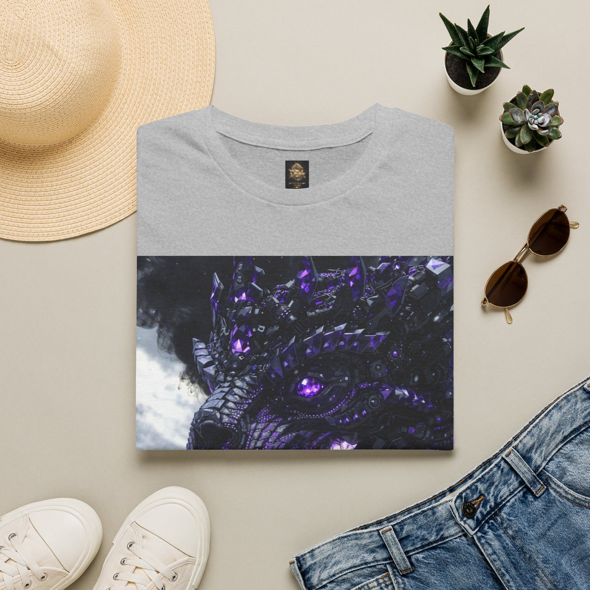 A Purple Dragon Skull T-Shirt — Divine Dragon Armor Logo Tee