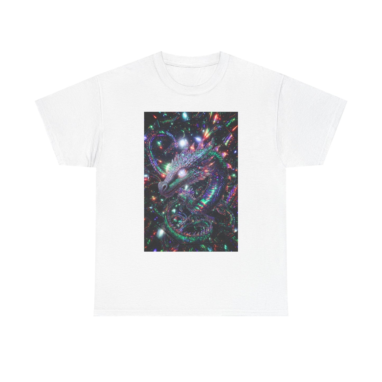 Cosmic Dragon T‑Shirt — Neon Galaxy Serpent Graphic Tee