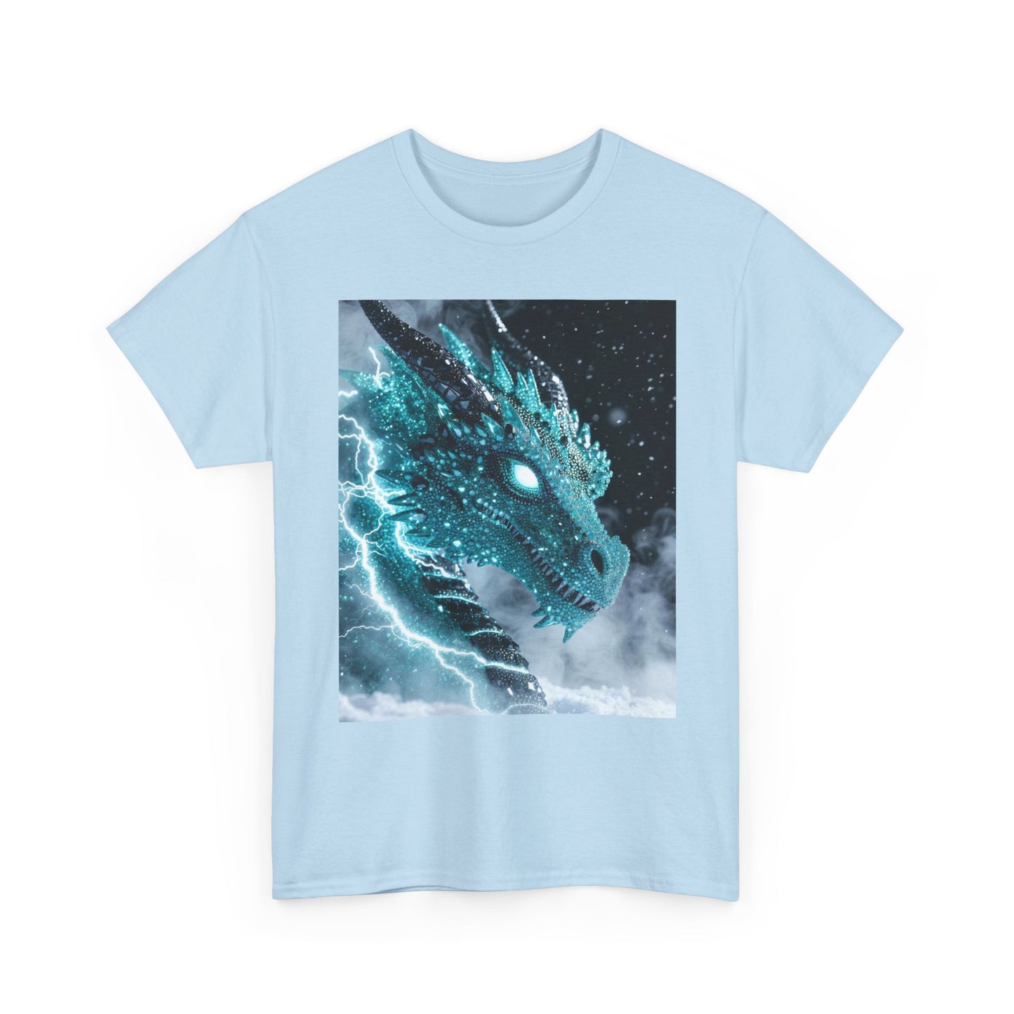 Dragon Storm T-Shirt — Electric Blue Dragon Graphic Tee